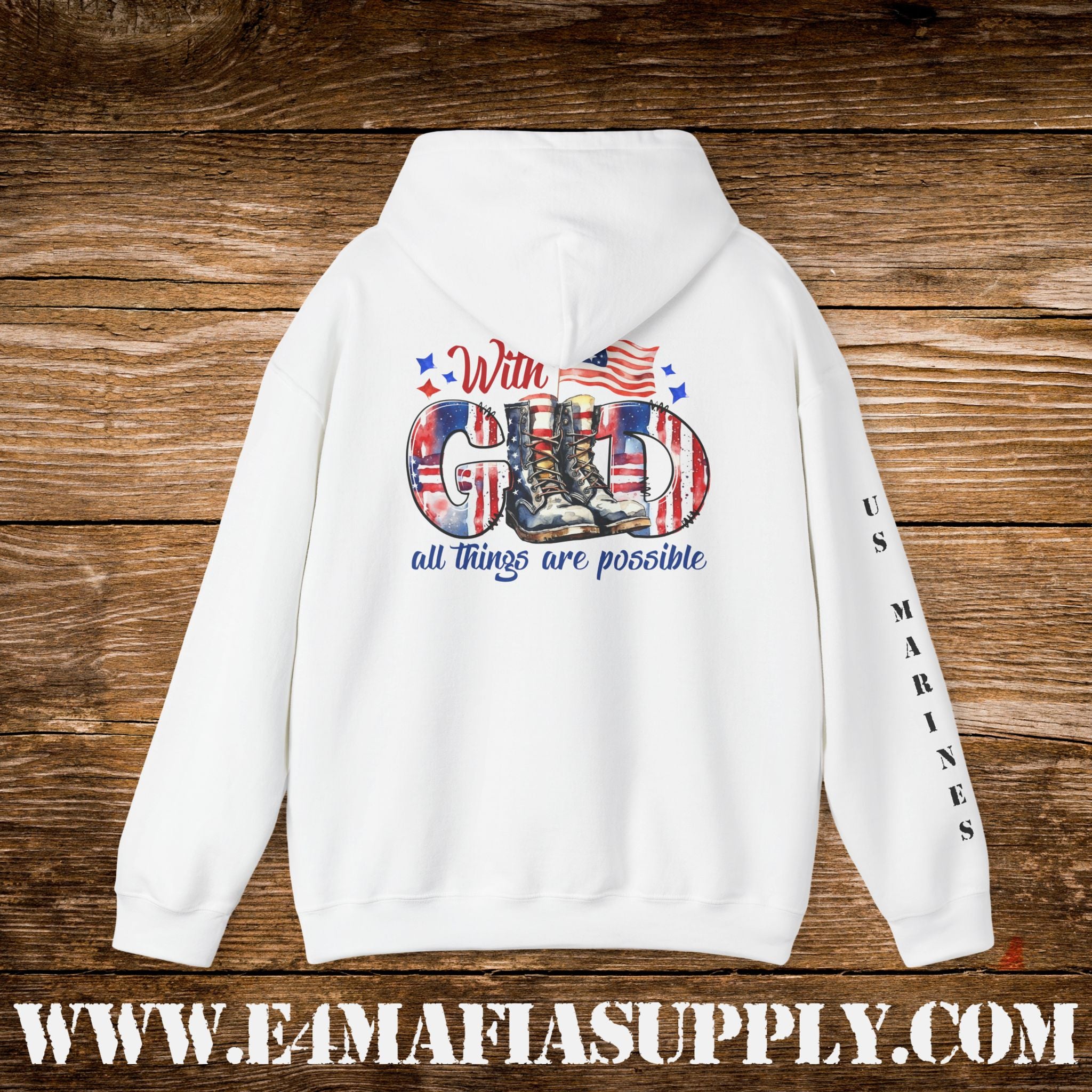 With God All Things Are Possible – US Marines Hoodie