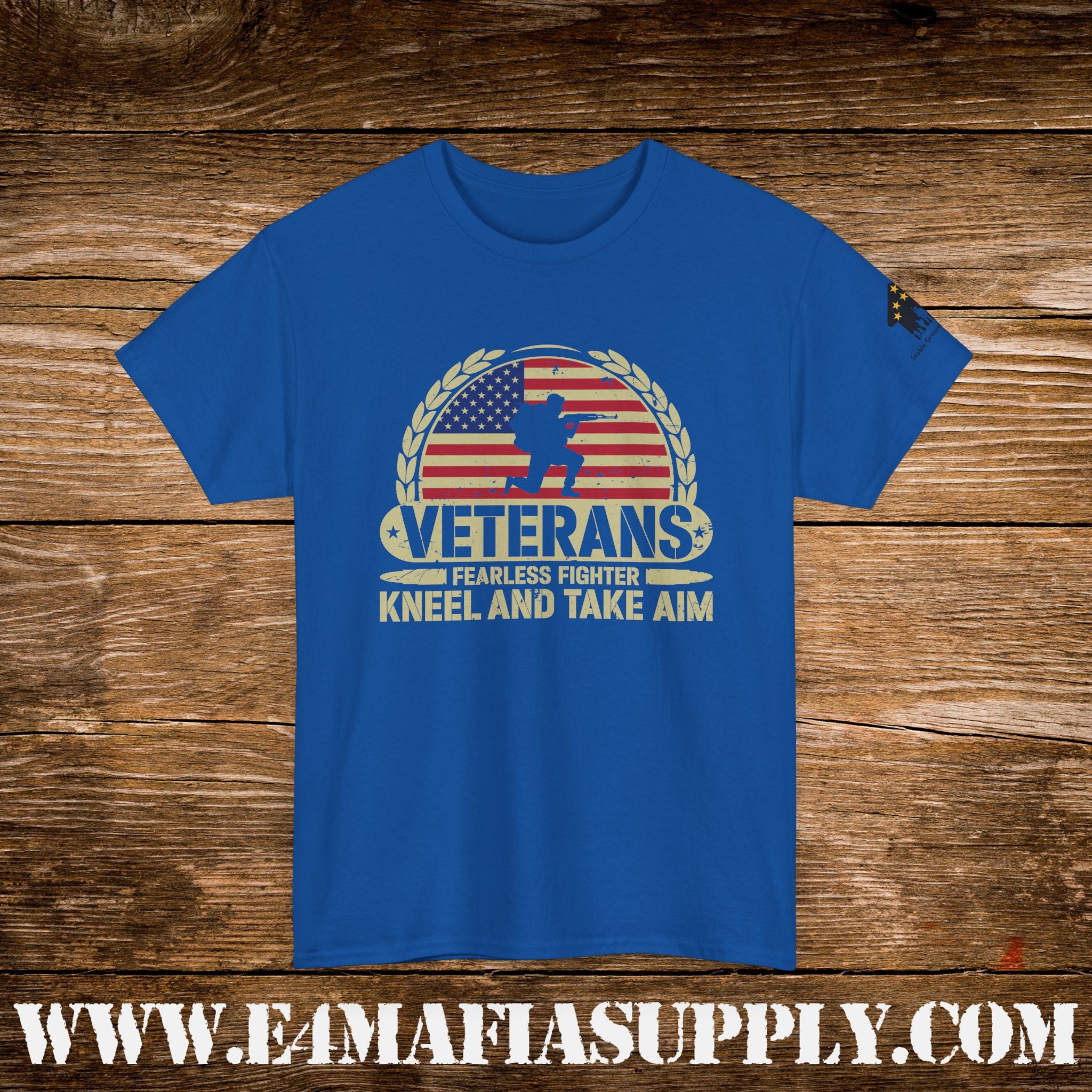 “Veterans: Kneel and Take Aim” – Fearless Patriotic Military T-Shirt