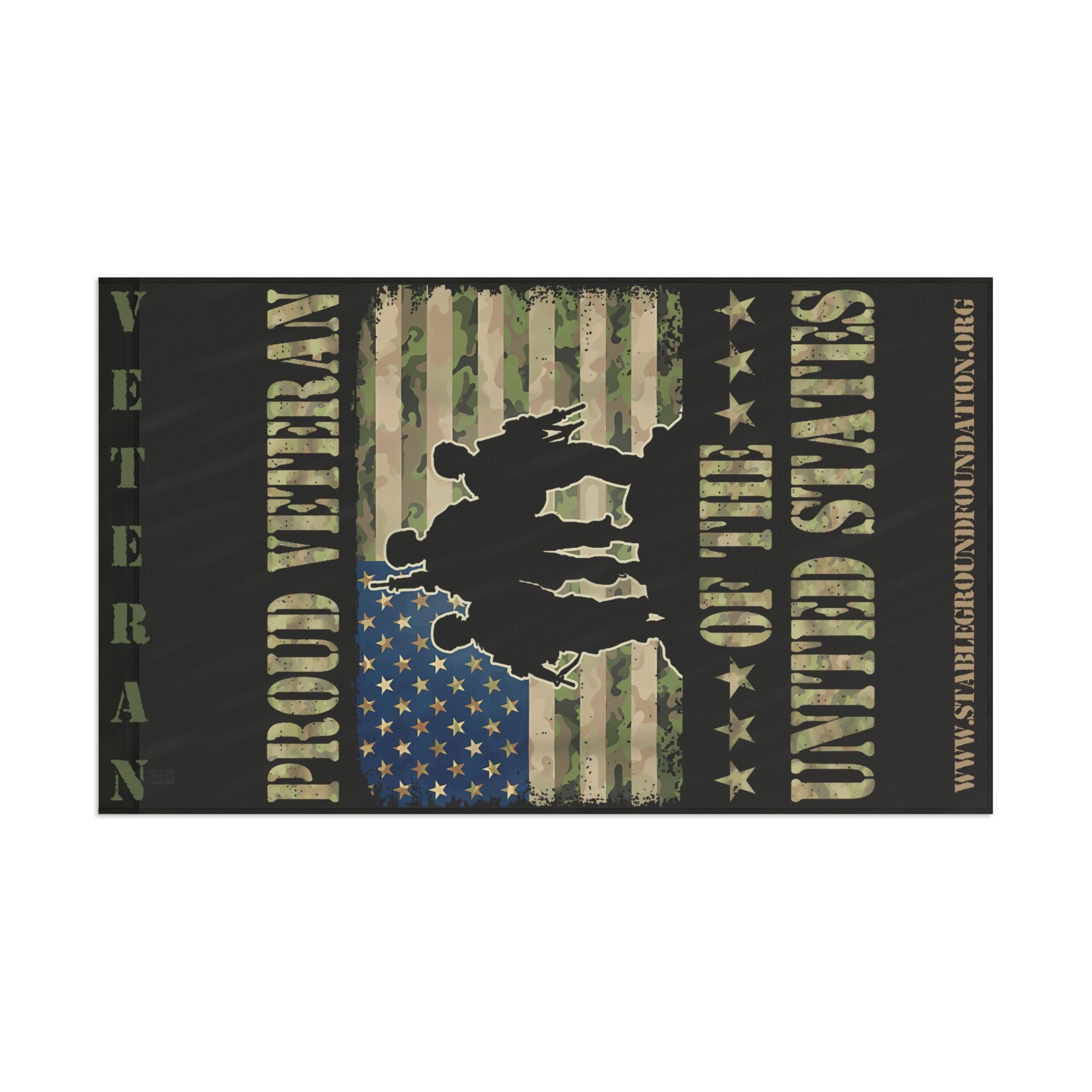 Proud Veteran of the United States — Camouflage American Flag Honoring Service
