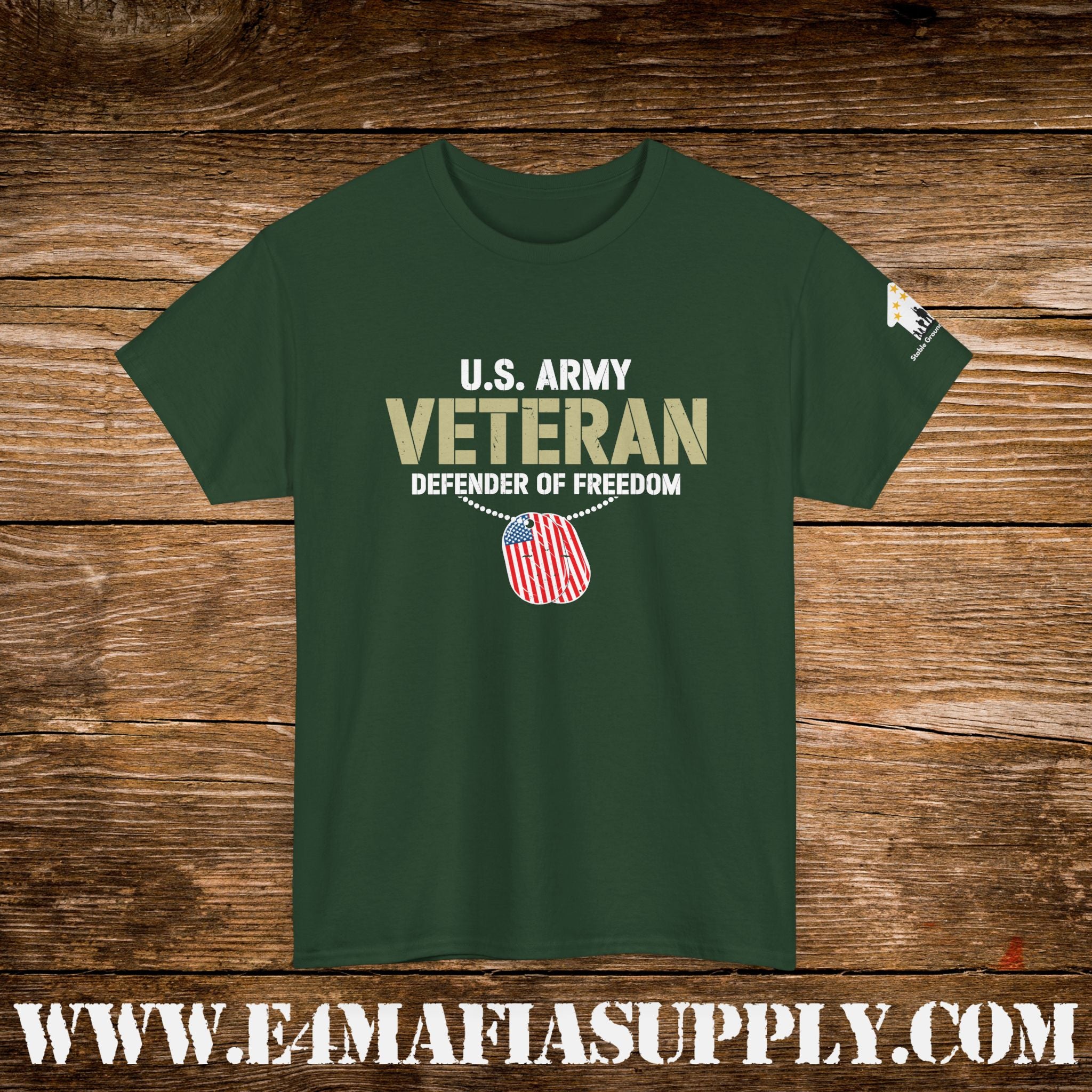 “U.S. Army Veteran – Defender of Freedom” Patriotic Military T-Shirt