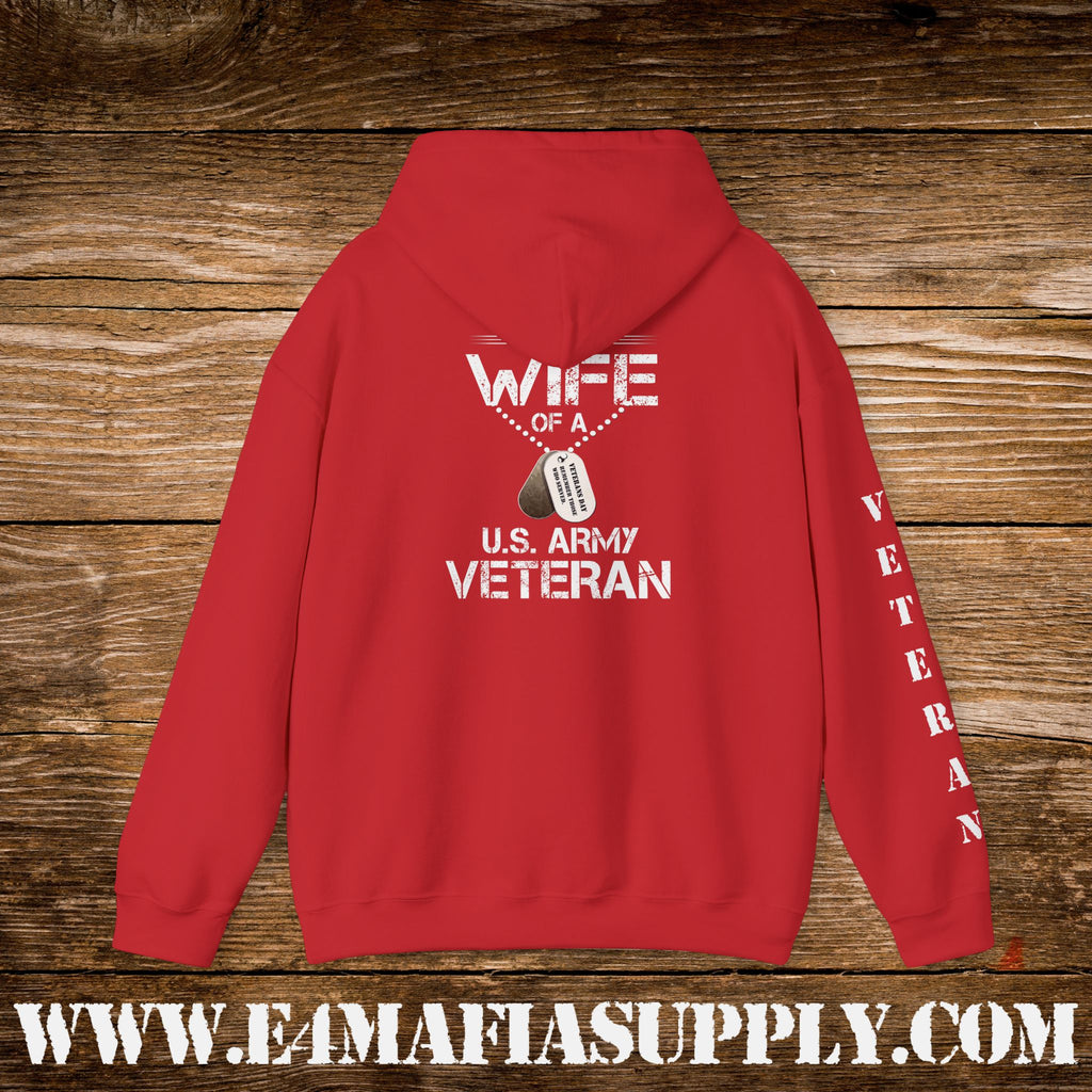 “Proud Wife of a U.S. Army Veteran” Military Hoodie