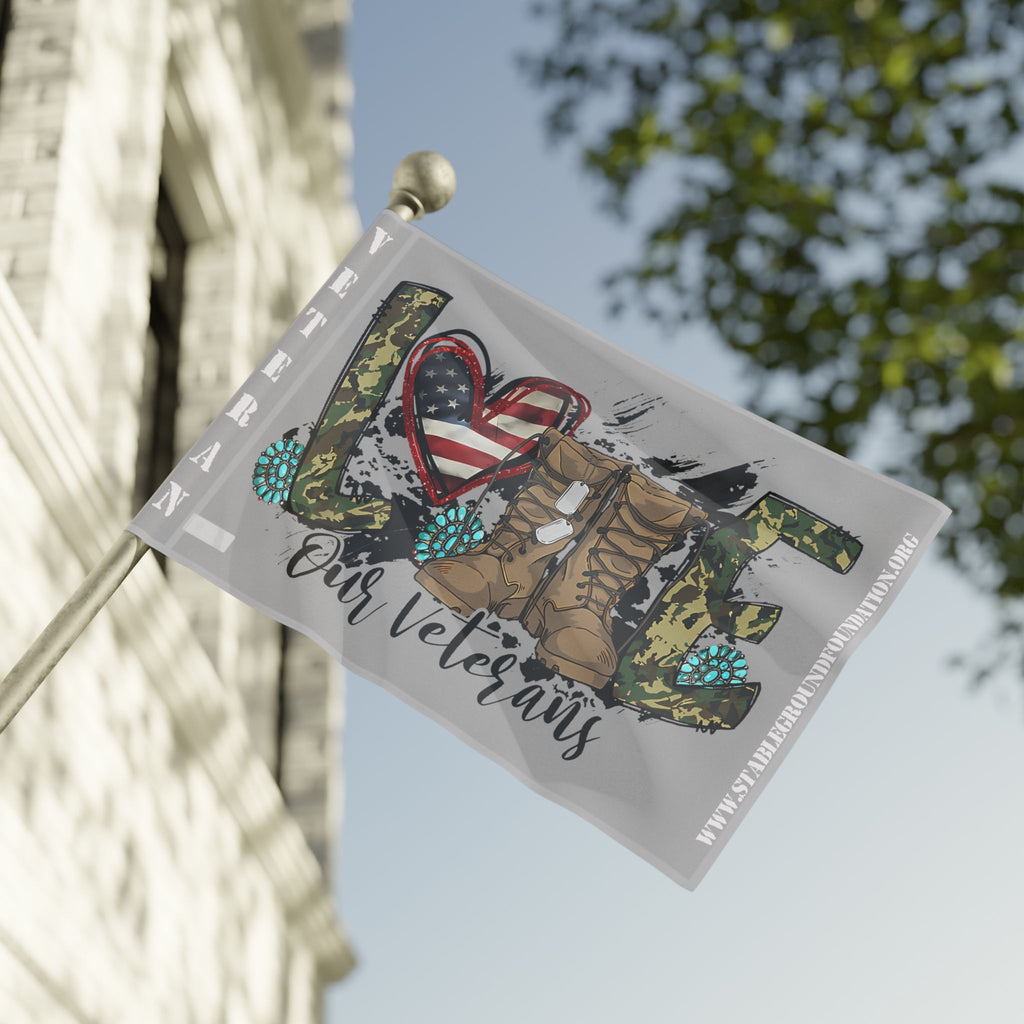 Love Our Veterans Flag – Patriotic Military Appreciation Flag