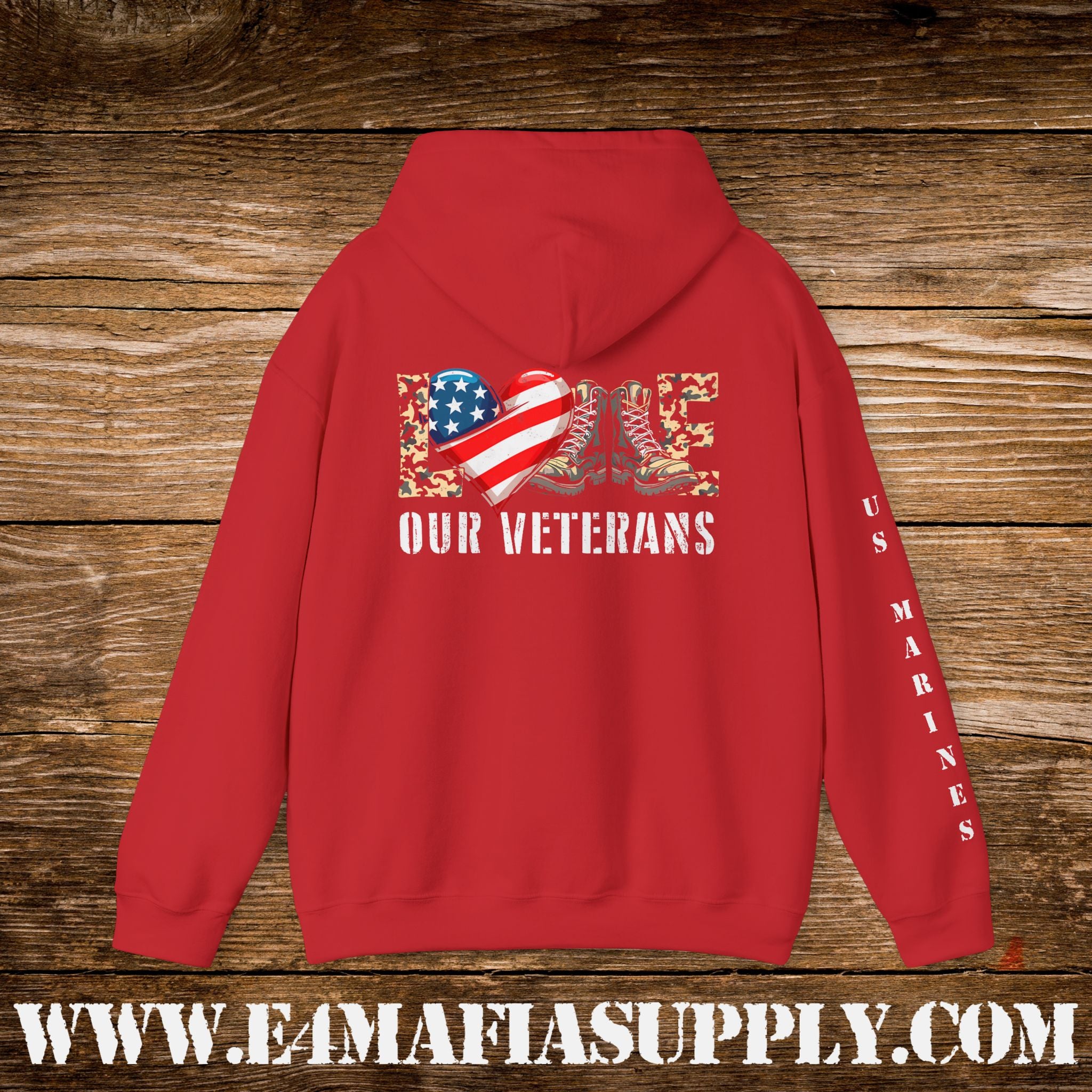 Love Our Veterans US Marines Hoodie