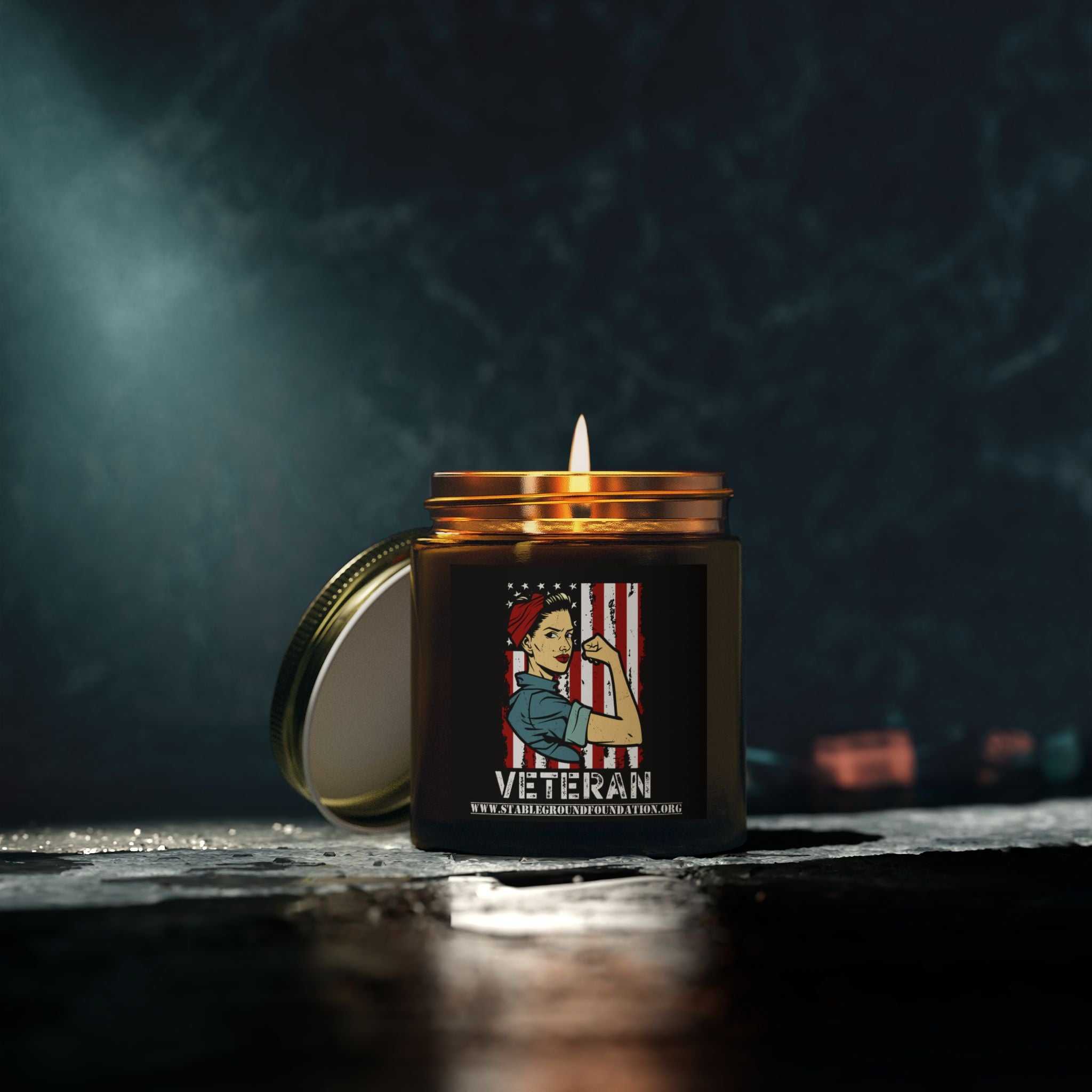 Female Veteran Candle – Rosie the Riveter Patriotic Tribute Gift