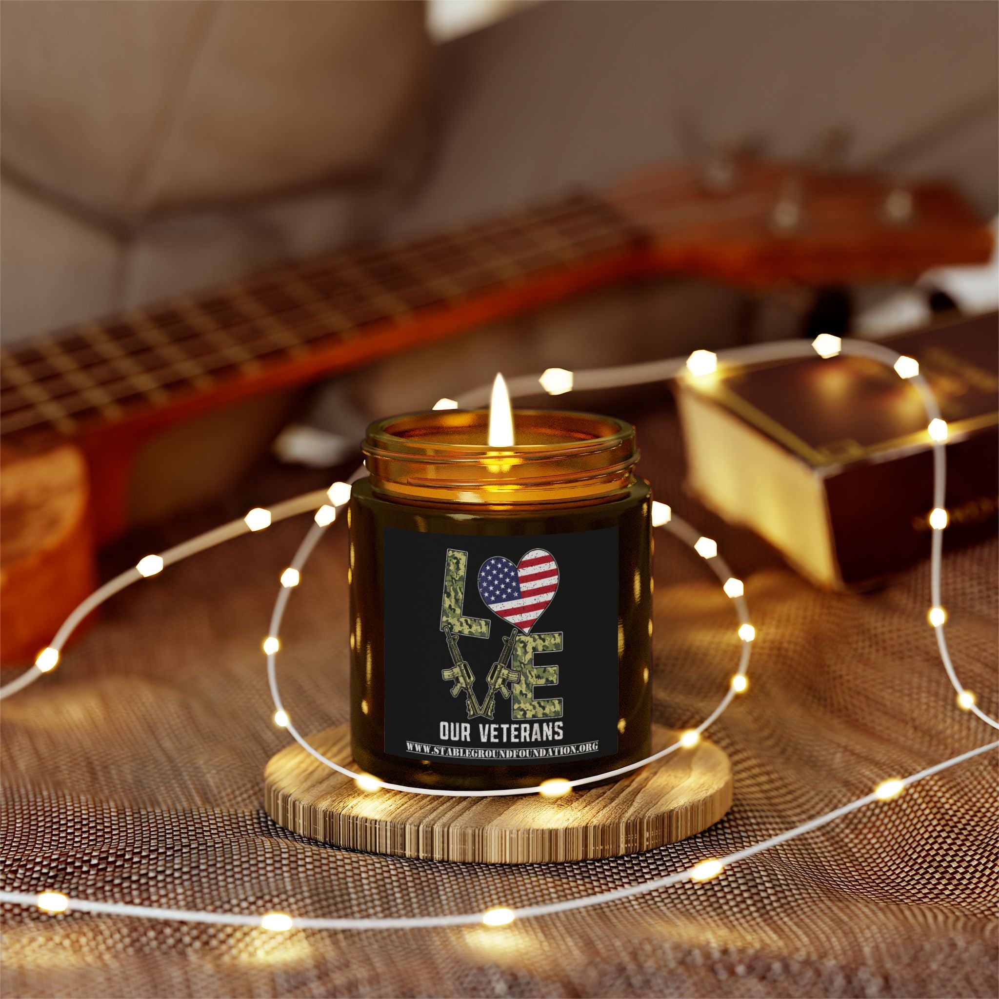 Love Our Veterans Candle — Light That Honors Those Who Served