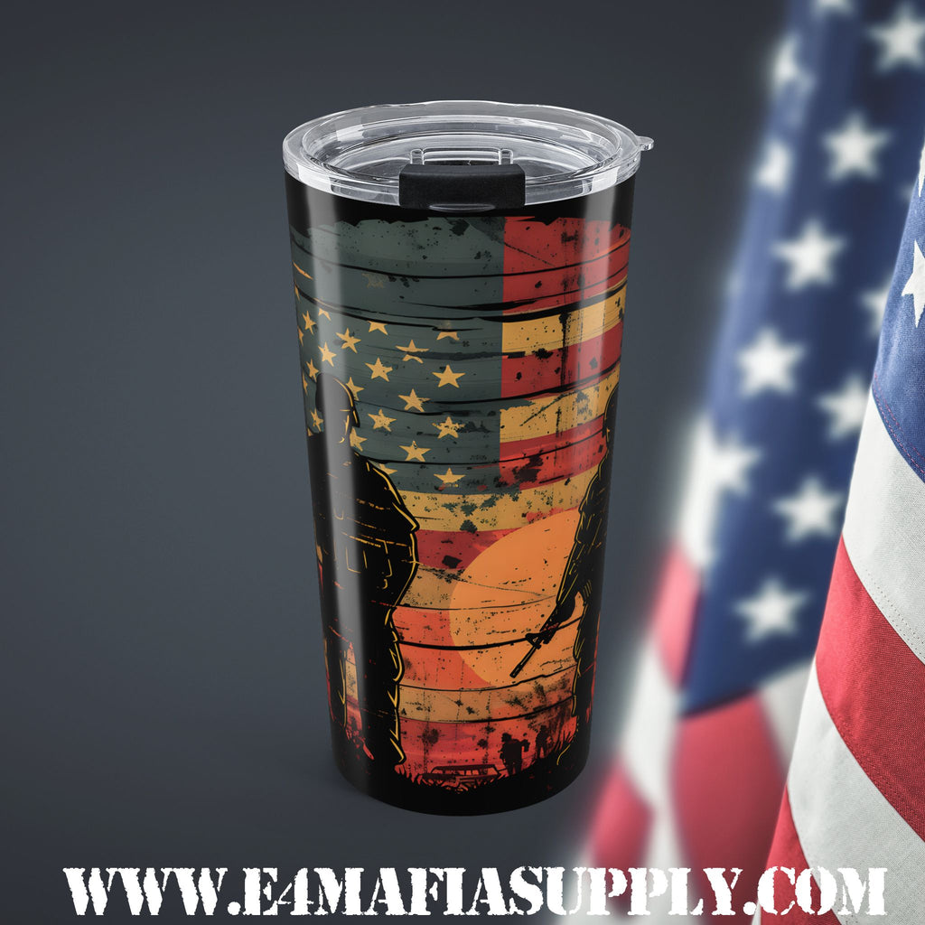Honor & Sacrifice — Patriotic Soldier Kneeling Tumbler That Speaks Without Words