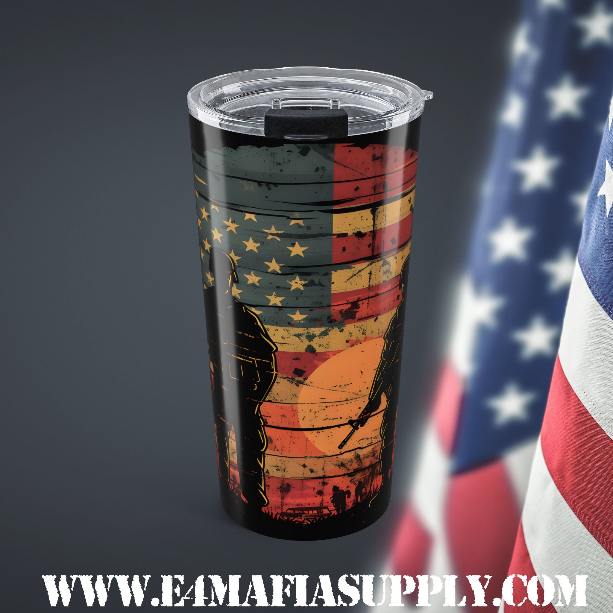 Honor & Sacrifice — Patriotic Soldier Kneeling Tumbler That Speaks Without Words