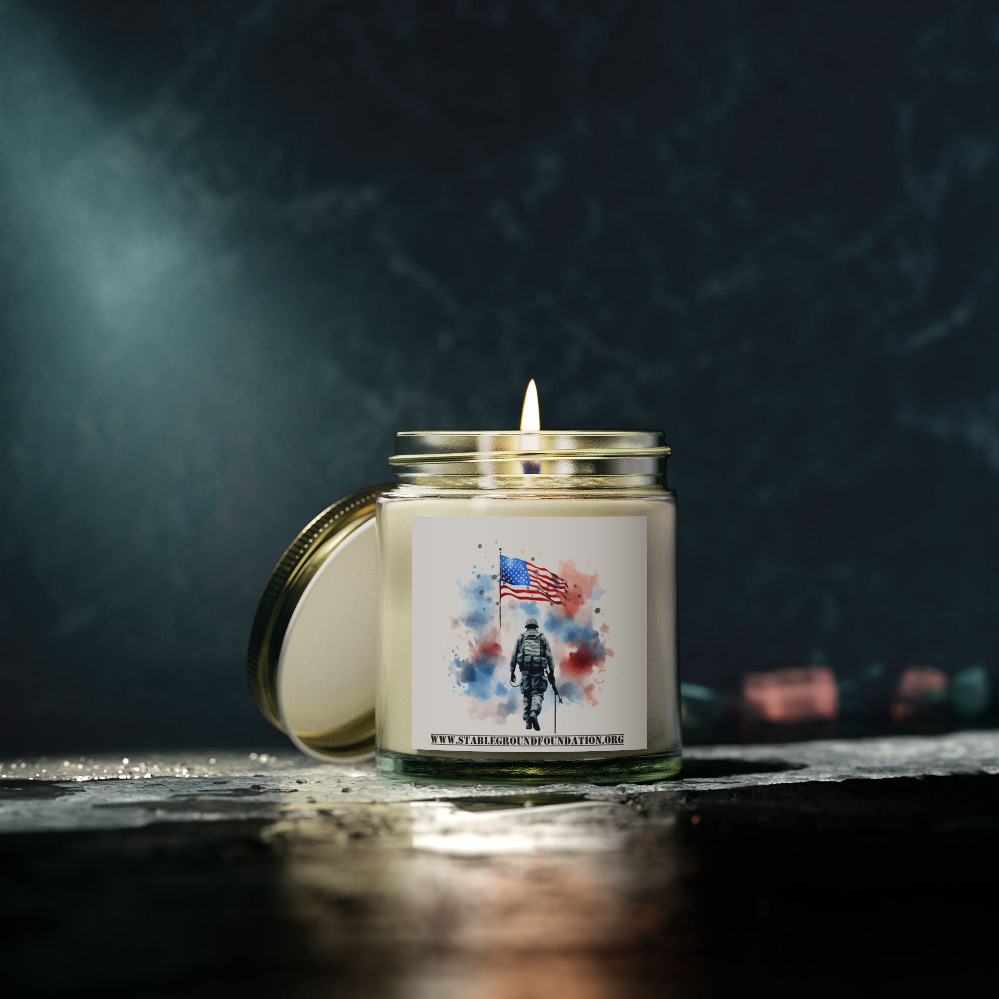 Watercolor Soldier Candle – A Tribute to Service, Sacrifice, and Freedom