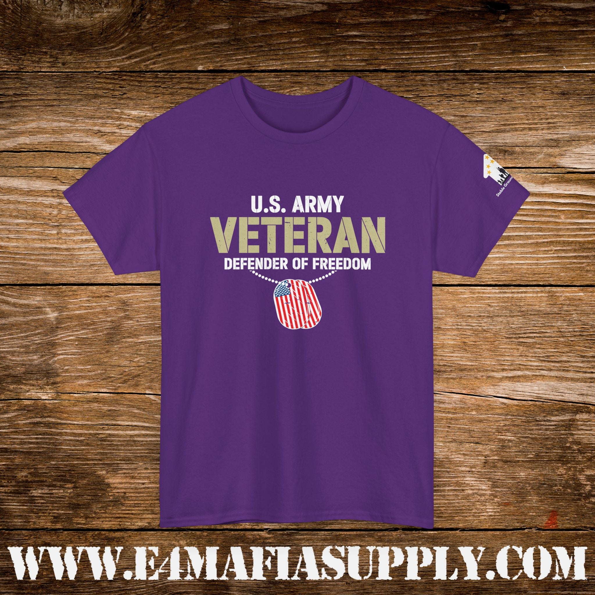 “U.S. Army Veteran – Defender of Freedom” Patriotic Military T-Shirt
