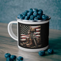 Battlefield Cross Coffee Cup – Fallen Soldier Memorial Enamel Cup