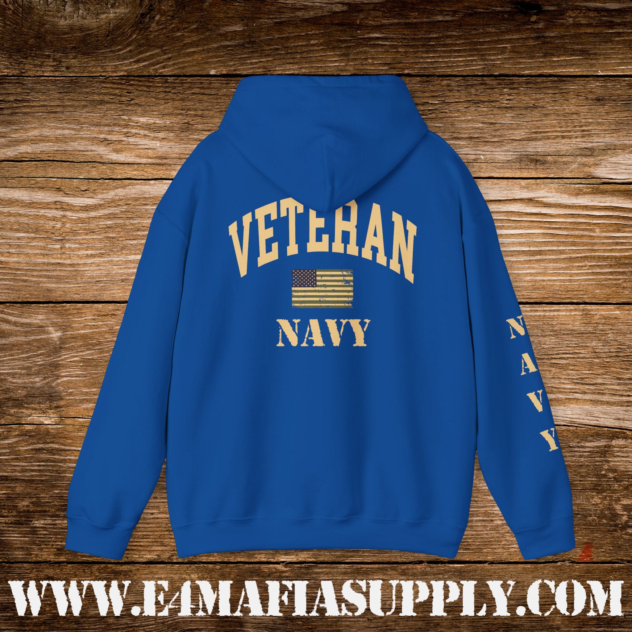 “Navy Veteran Flag” Military Pride Hoodie