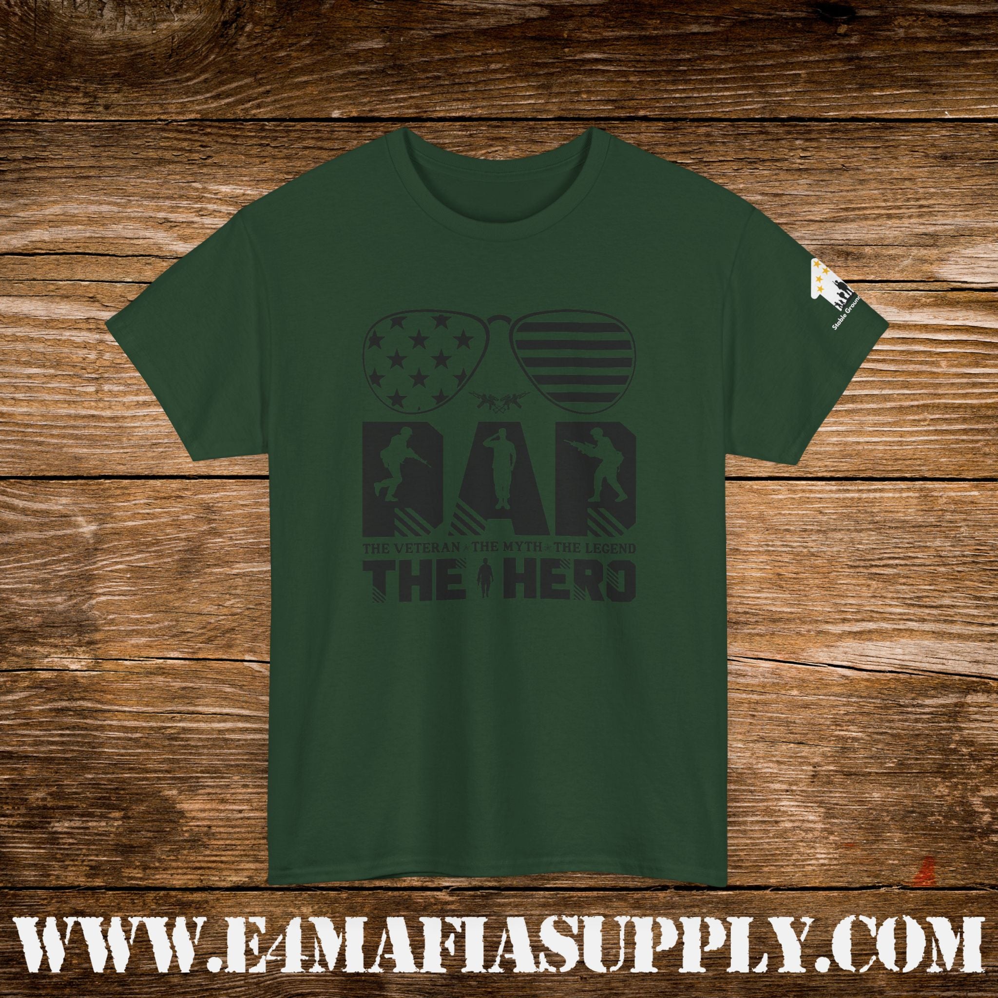 “The Veteran. The Myth. The Legend. The Hero.” – Patriotic Military Sunglasses T-Shirt