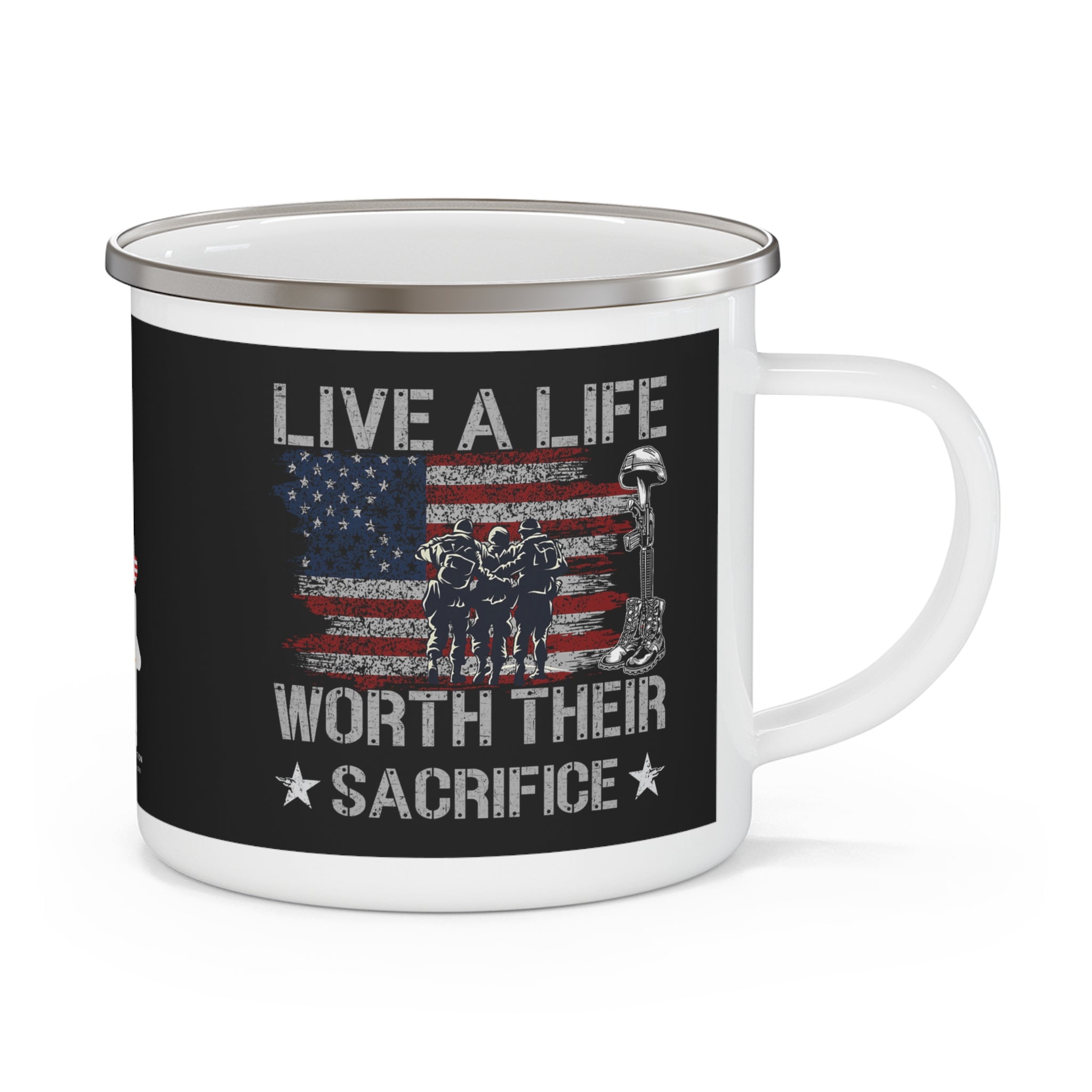 Live a Life Worth Their Sacrifice Coffee Cup – Patriotic Motivation in Every Sip