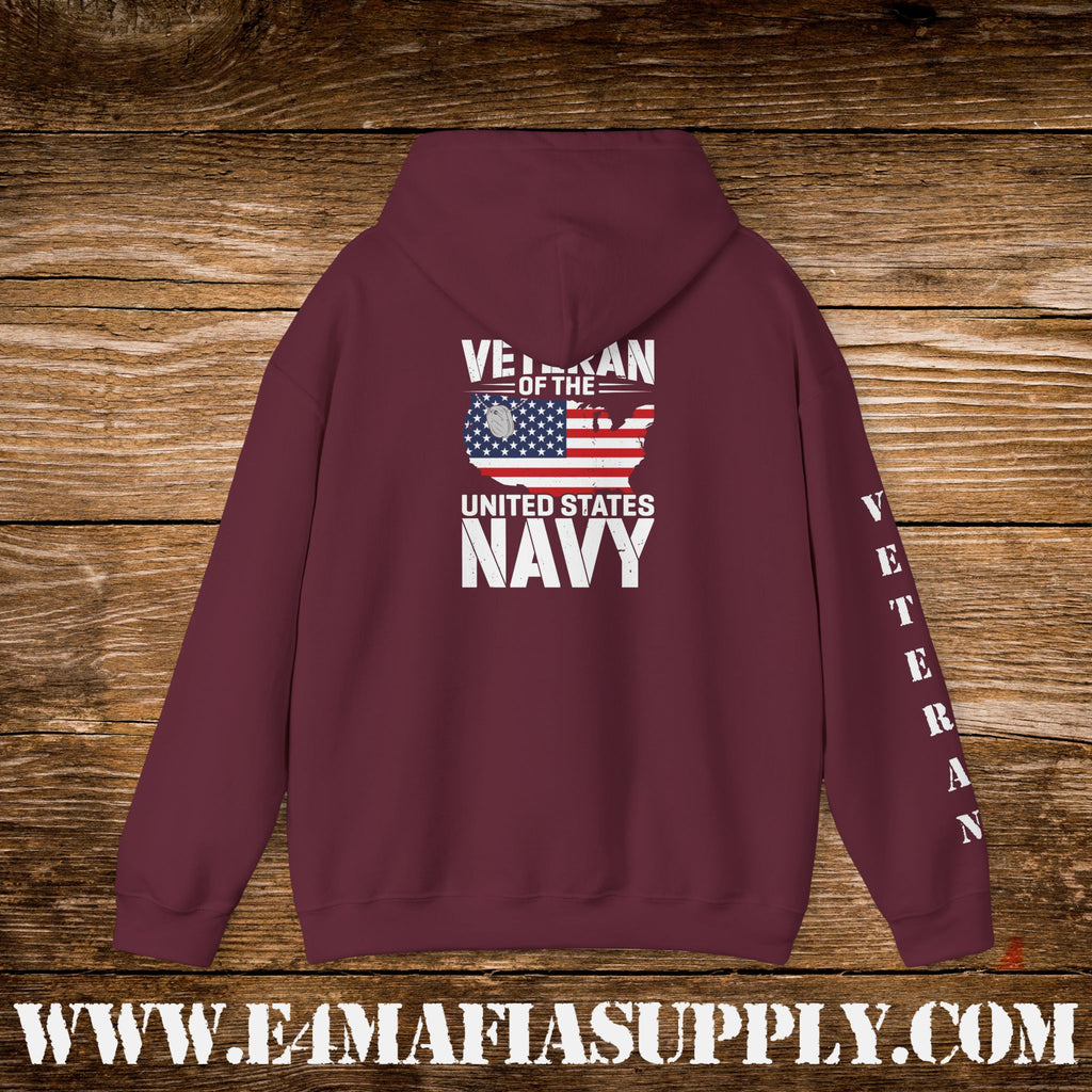 United States Navy Veteran Hoodie – Patriotic Flag Edition