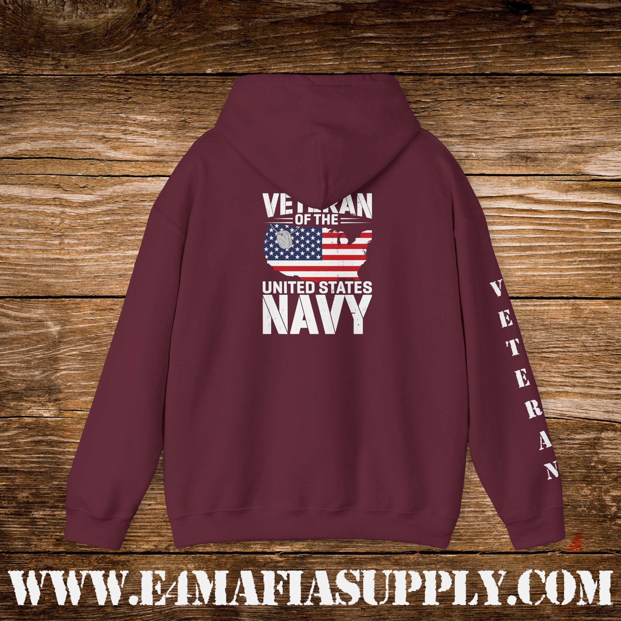 United States Navy Veteran Hoodie – Patriotic Flag Edition