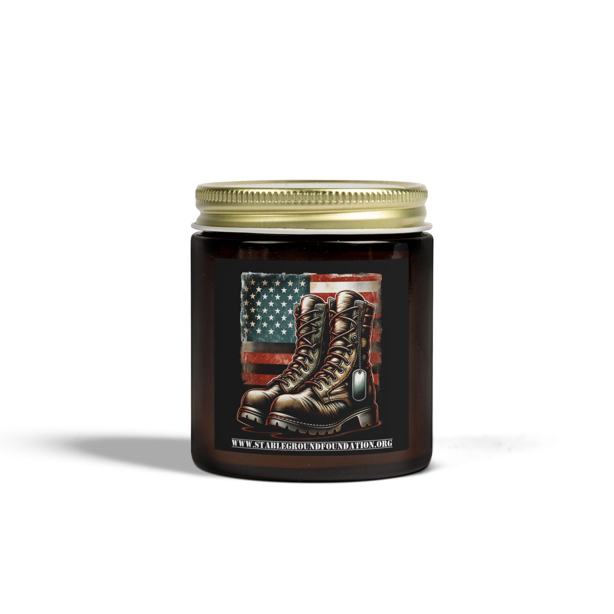 Honor and Remembrance Candle – Boots and Flag Tribute