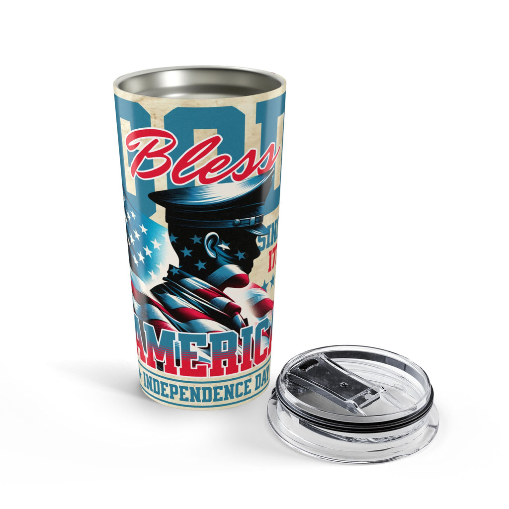 God Bless America — Vintage Patriotic Tumbler for the True Red, White & Brew