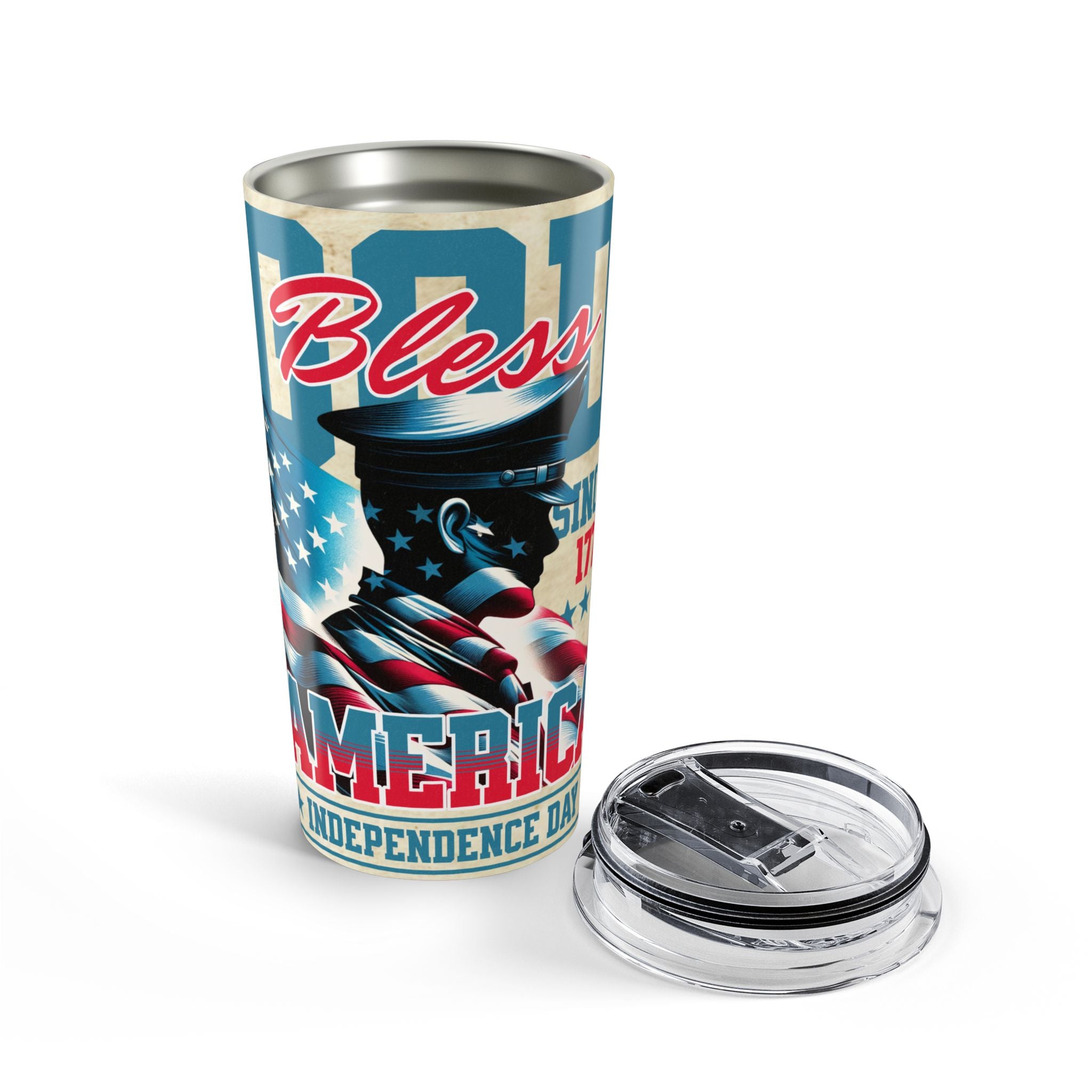 God Bless America — Vintage Patriotic Tumbler for the True Red, White & Brew