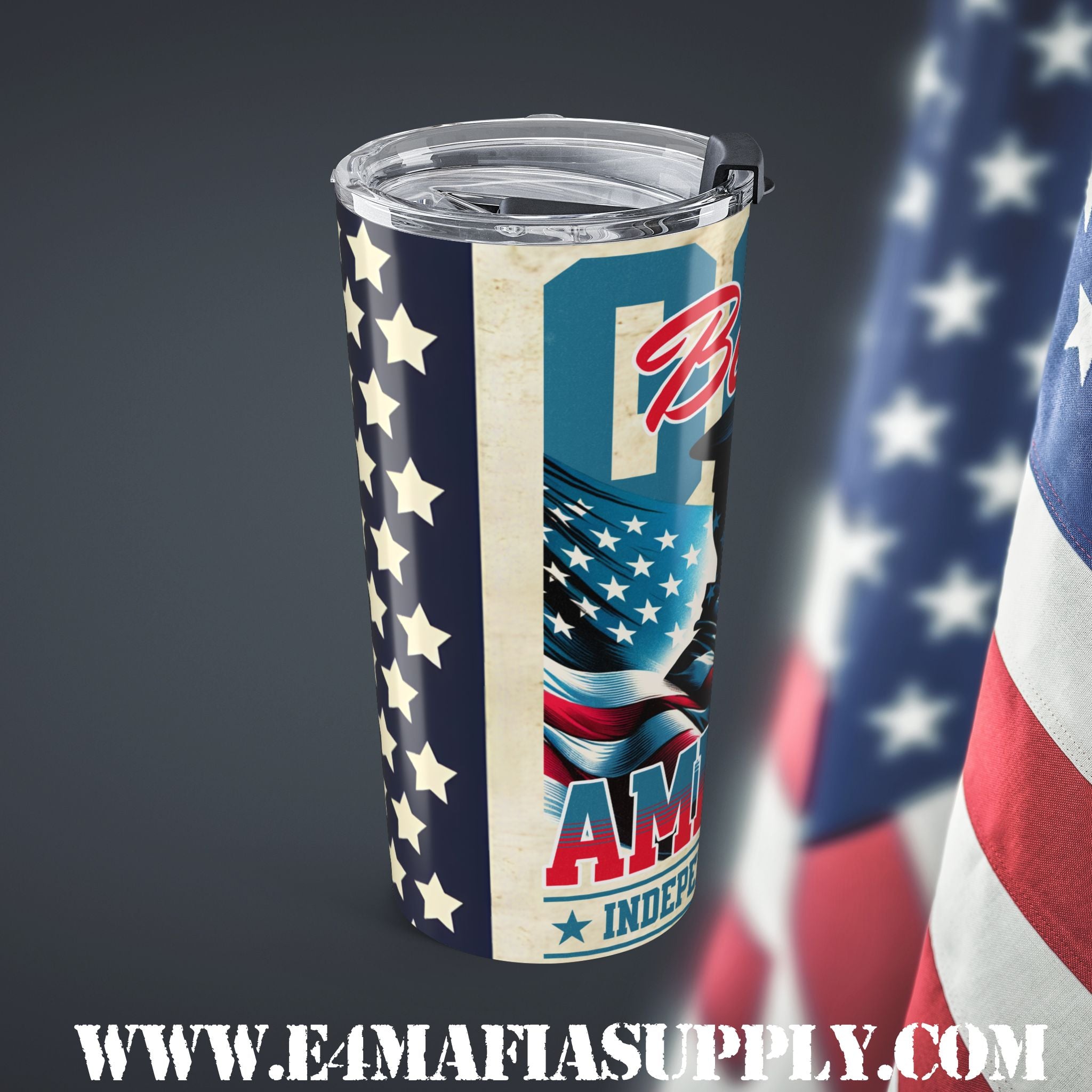 God Bless America — Vintage Patriotic Tumbler for the True Red, White & Brew