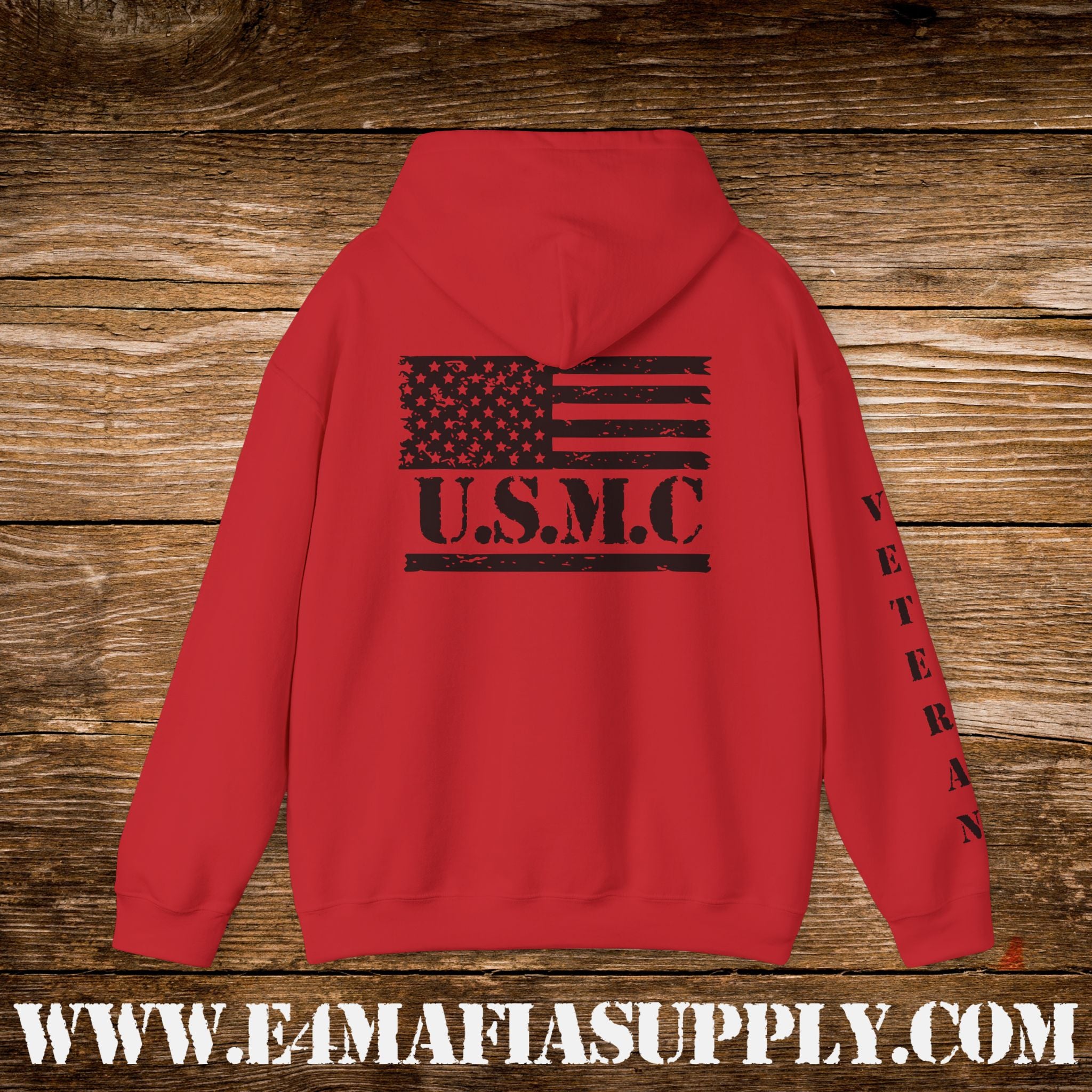 “USMC Veteran Flag” Military Pride Hoodie