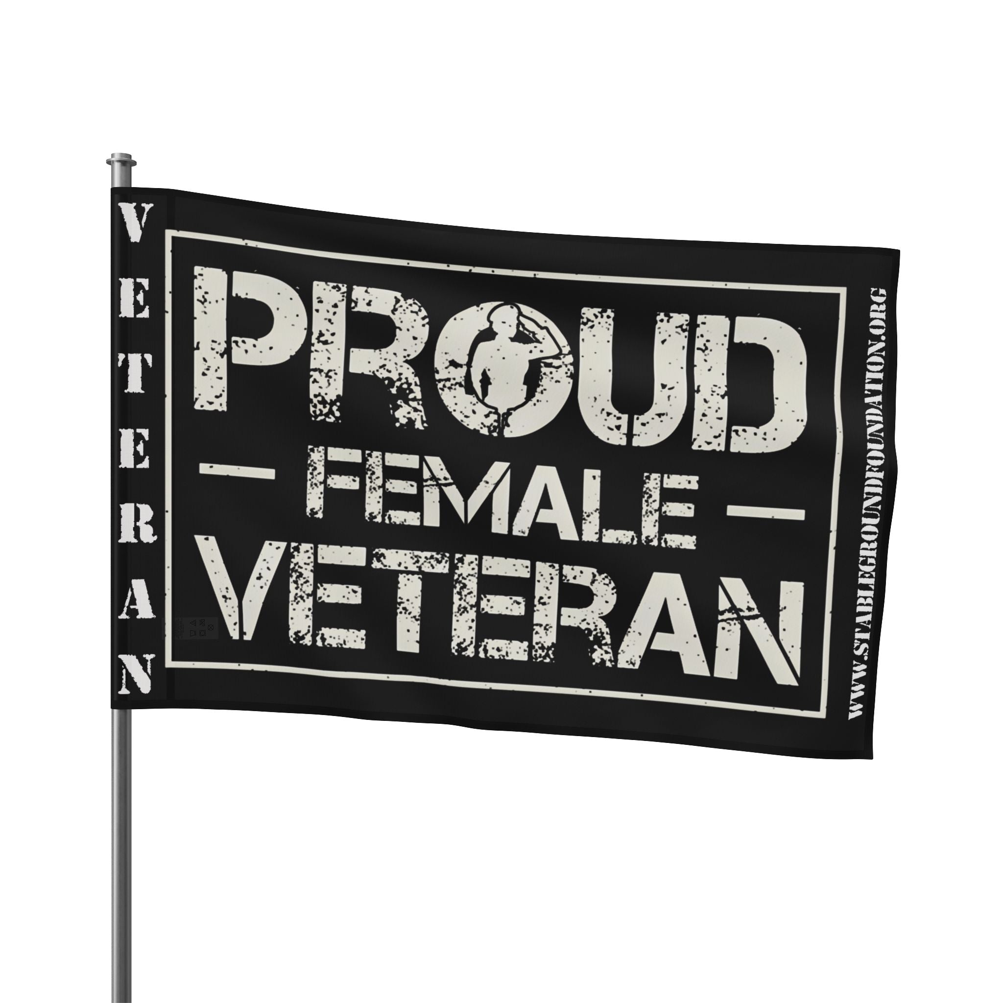 Proud Female Veteran — Bold Patriotic Flag Honoring Women Who Served