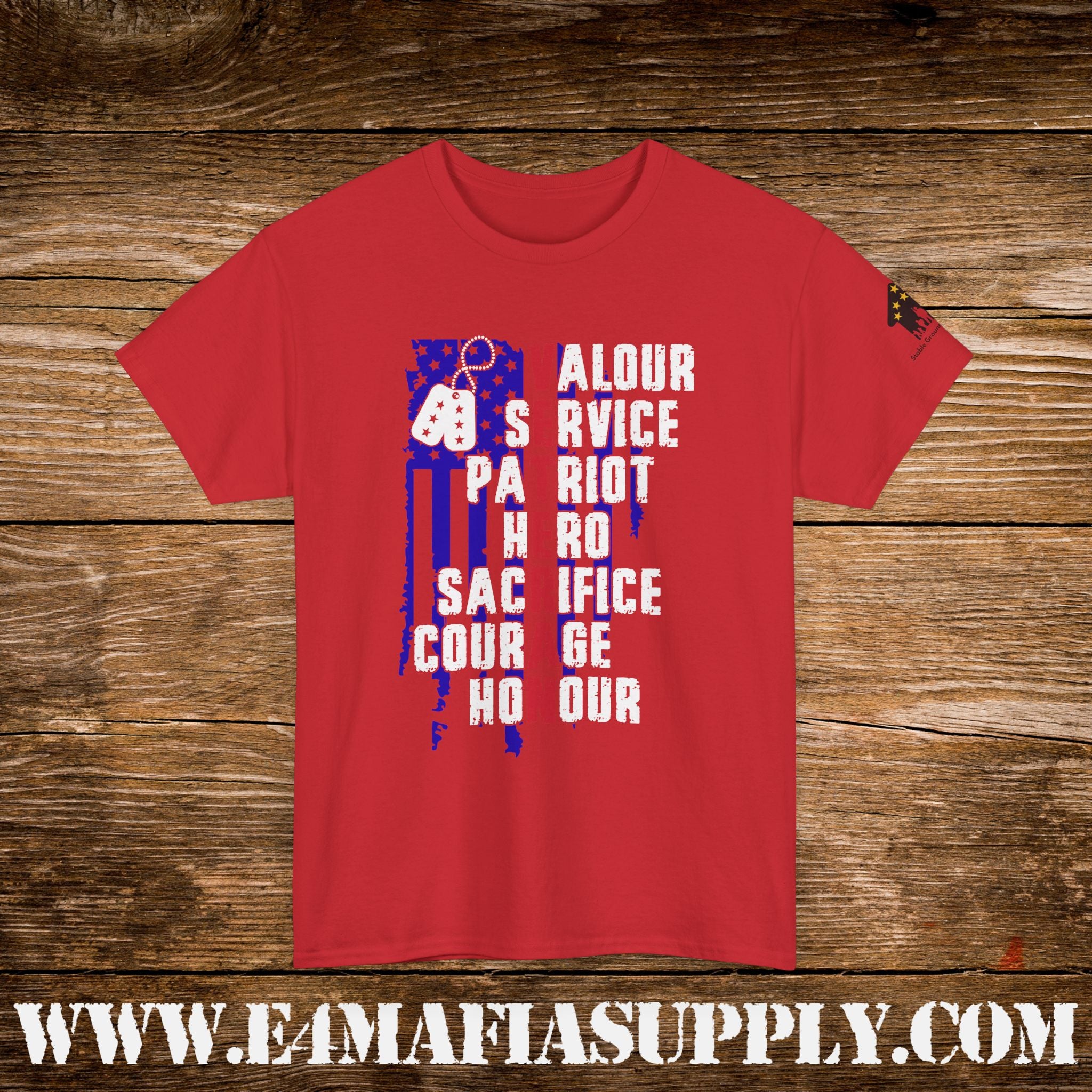“Valour, Service, Patriot, Hero” – Military Pride & Sacrifice T-Shirt