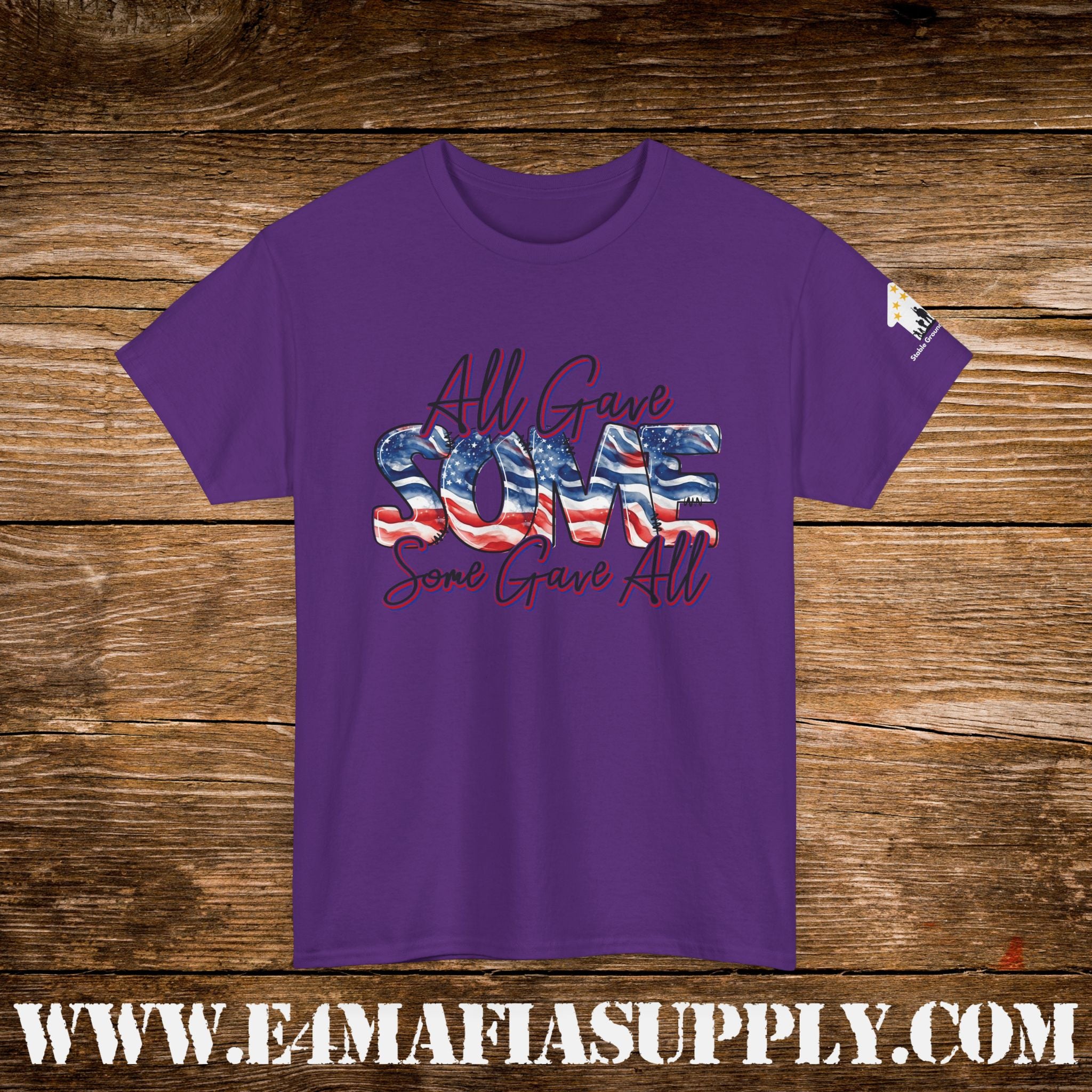“All Gave Some, Some Gave All” – Soldier Silhouette American Flag Memorial T-Shirt
