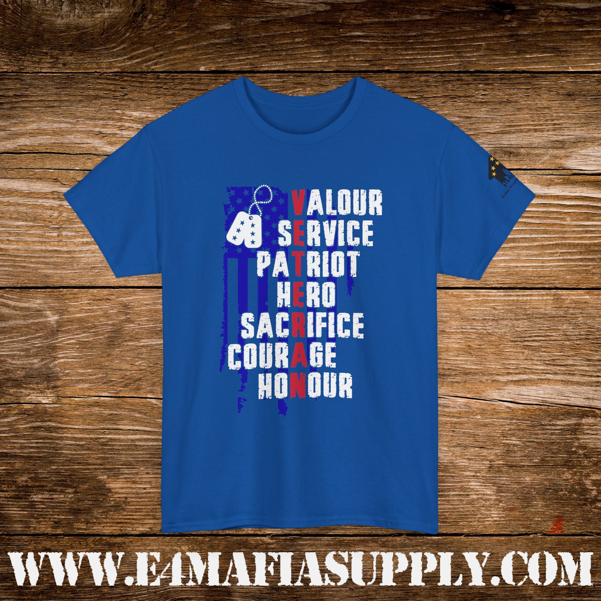 “Valour, Service, Patriot, Hero” – Military Pride & Sacrifice T-Shirt