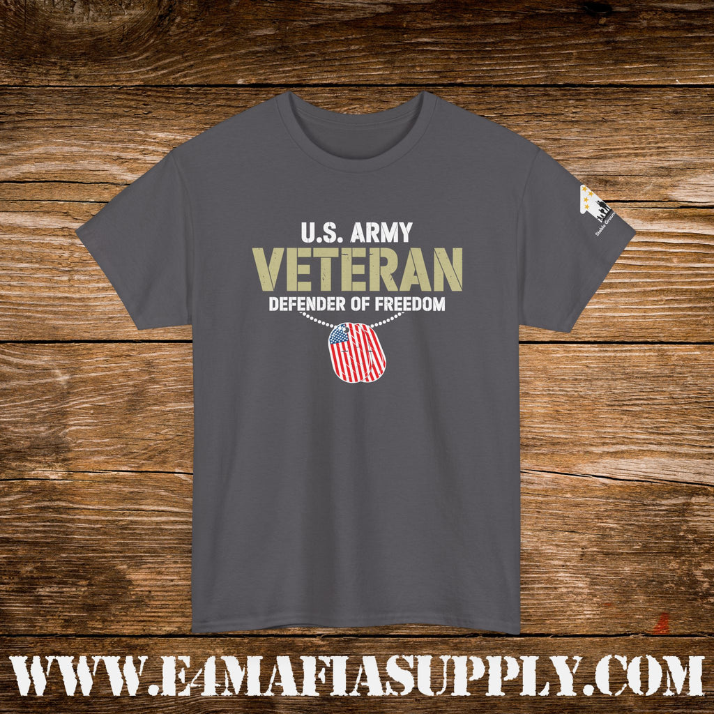 “U.S. Army Veteran – Defender of Freedom” Patriotic Military T-Shirt