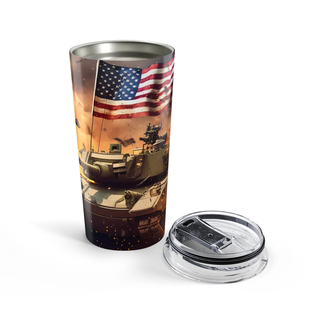 Steel & Glory — Patriotic Tank Tumbler Built for the Bold