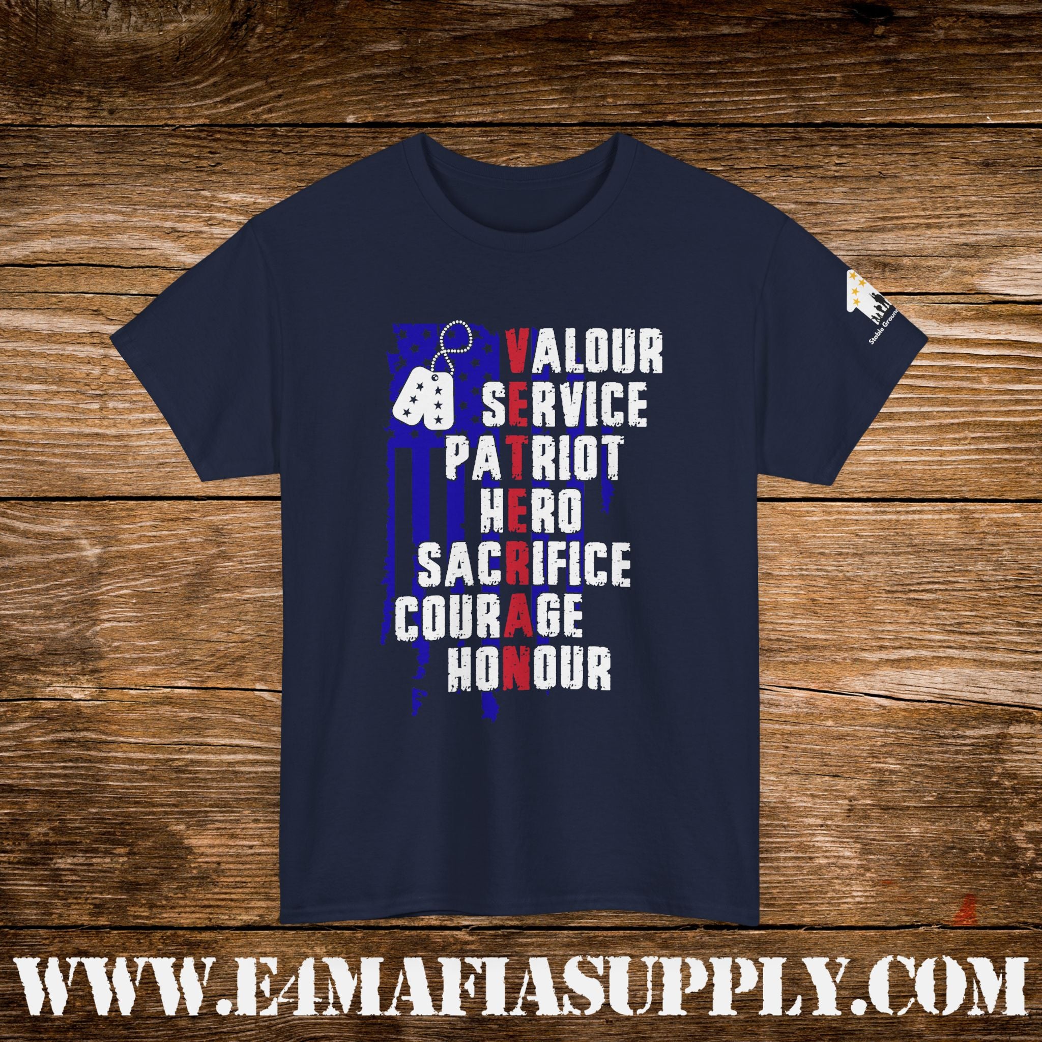 “Valour, Service, Patriot, Hero” – Military Pride & Sacrifice T-Shirt