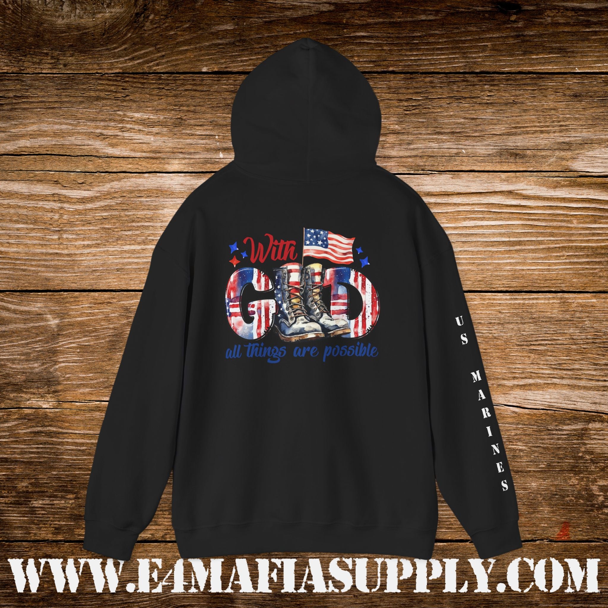 With God All Things Are Possible – US Marines Hoodie