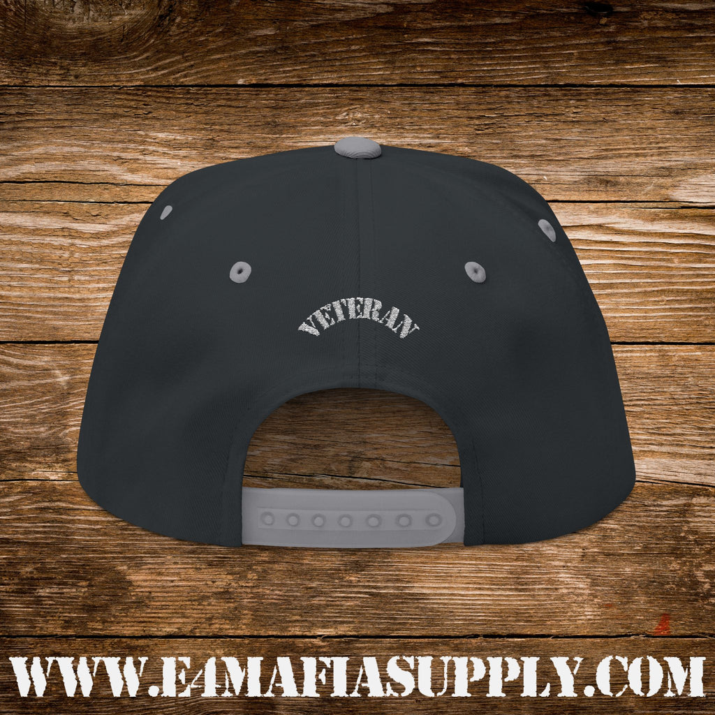 Patriotic “Thank You Veterans” Flat Bill Cap with American Flag Embroidery