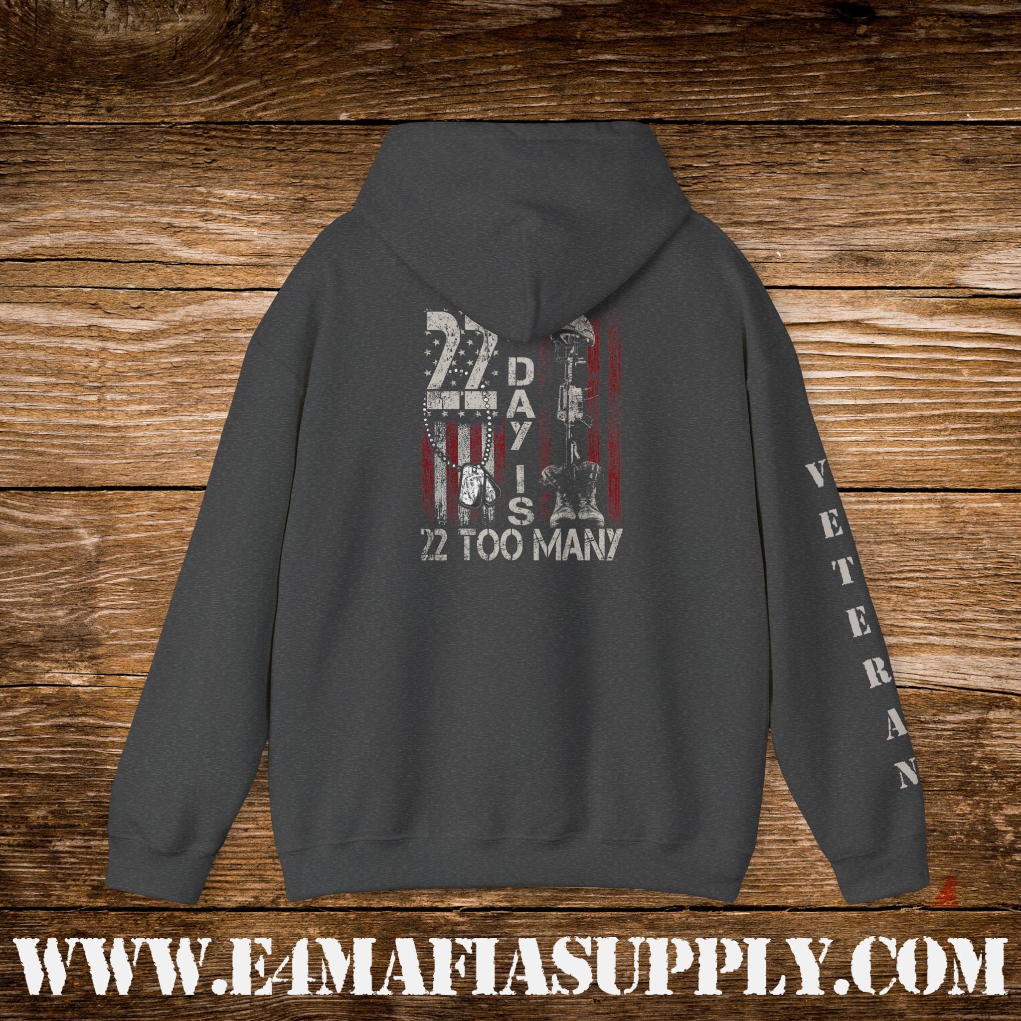 22 A Day Is 22 Too Many Veteran Awareness Hoodie
