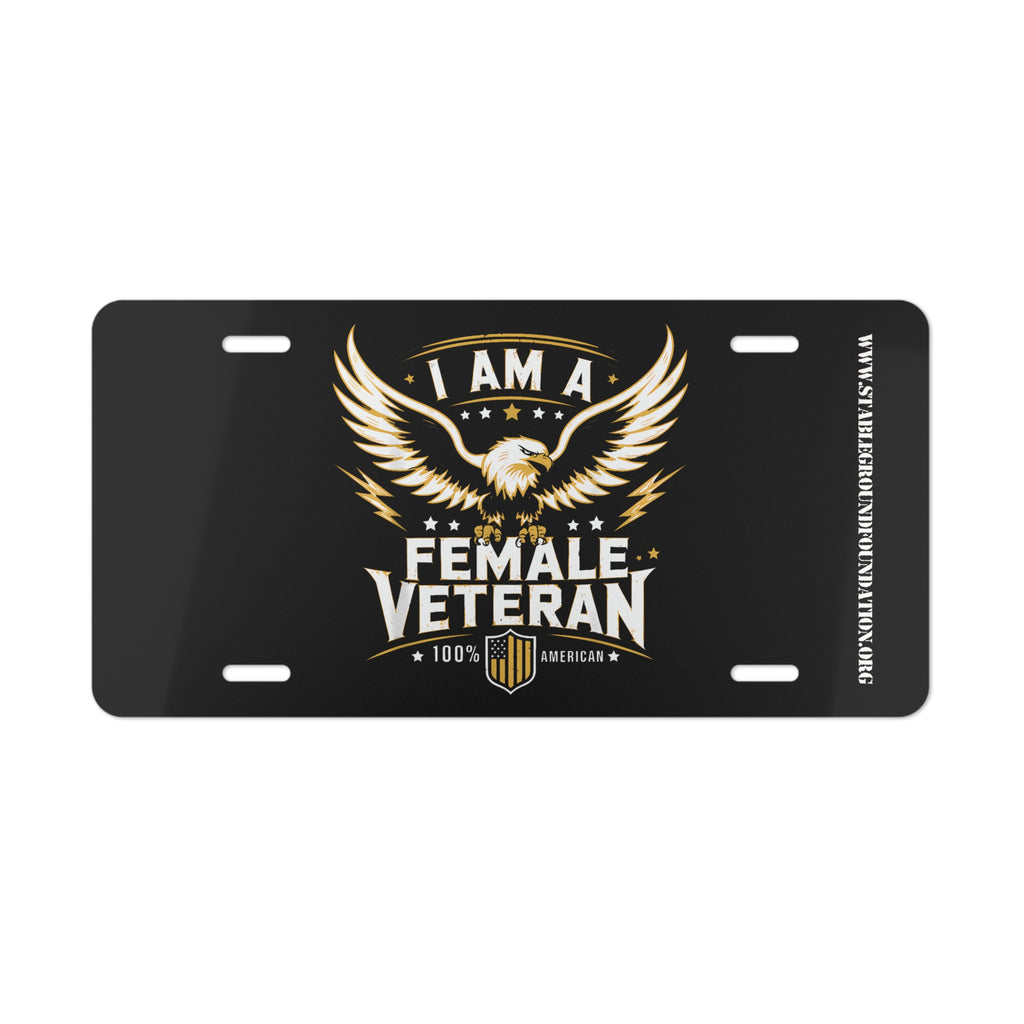 I Am a Female Veteran – Bald Eagle Patriotic License Plate