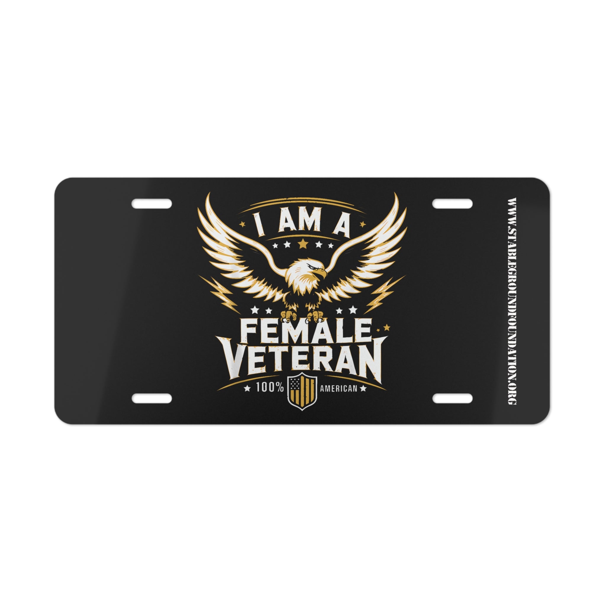 I Am a Female Veteran – Bald Eagle Patriotic License Plate