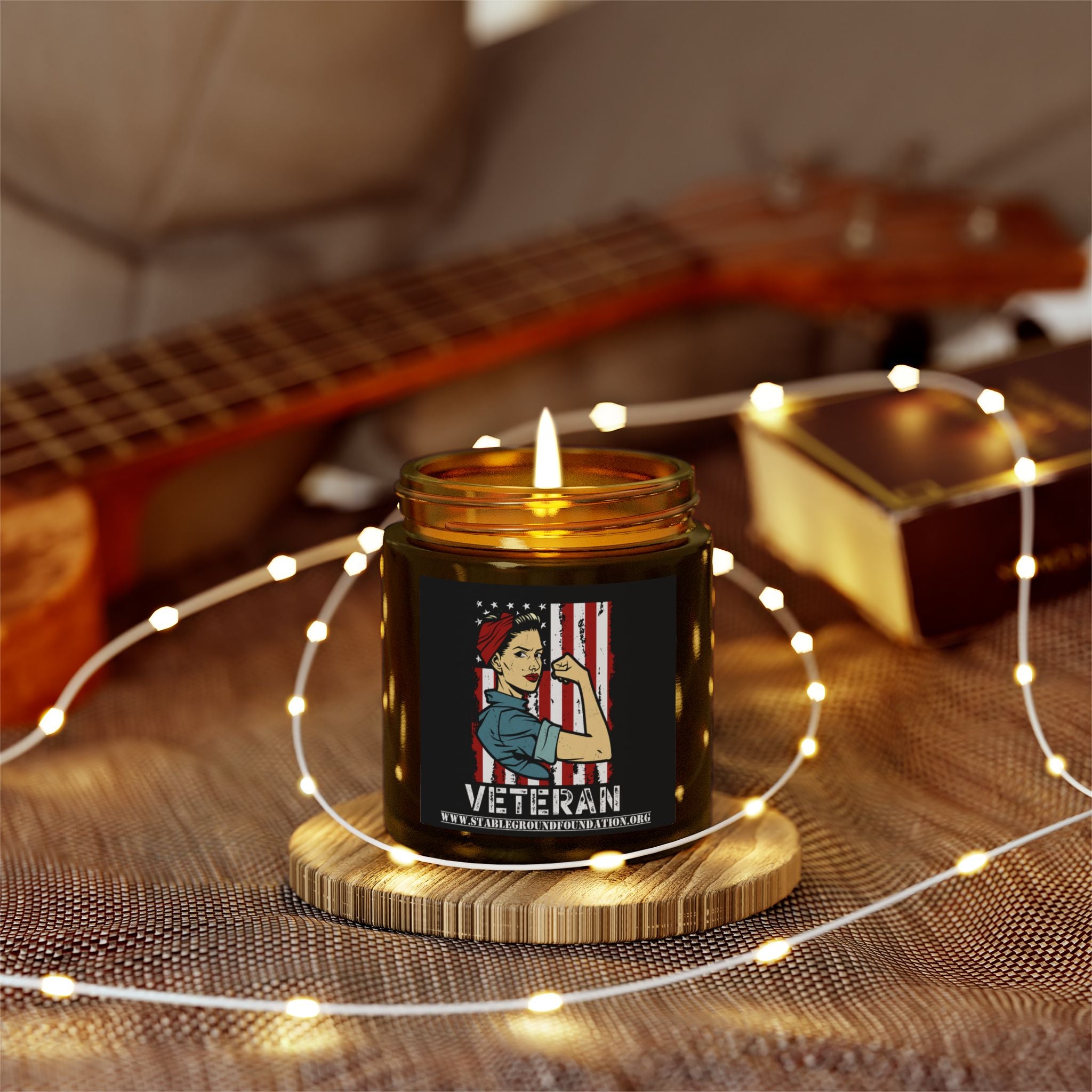 Female Veteran Candle – Rosie the Riveter Patriotic Tribute Gift