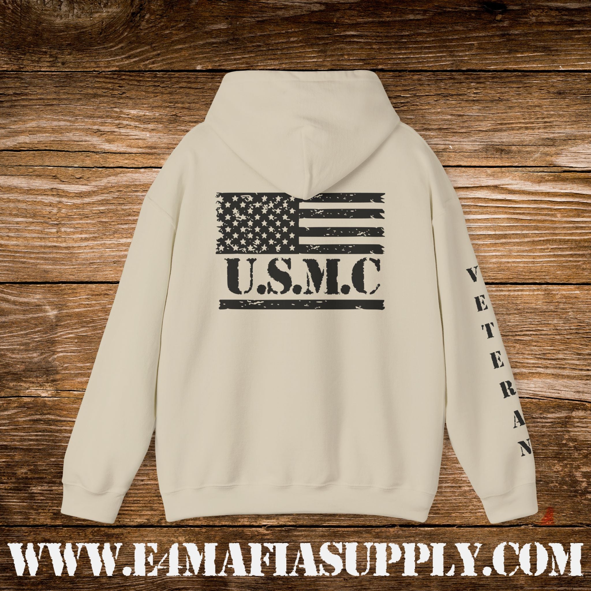 “USMC Veteran Flag” Military Pride Hoodie