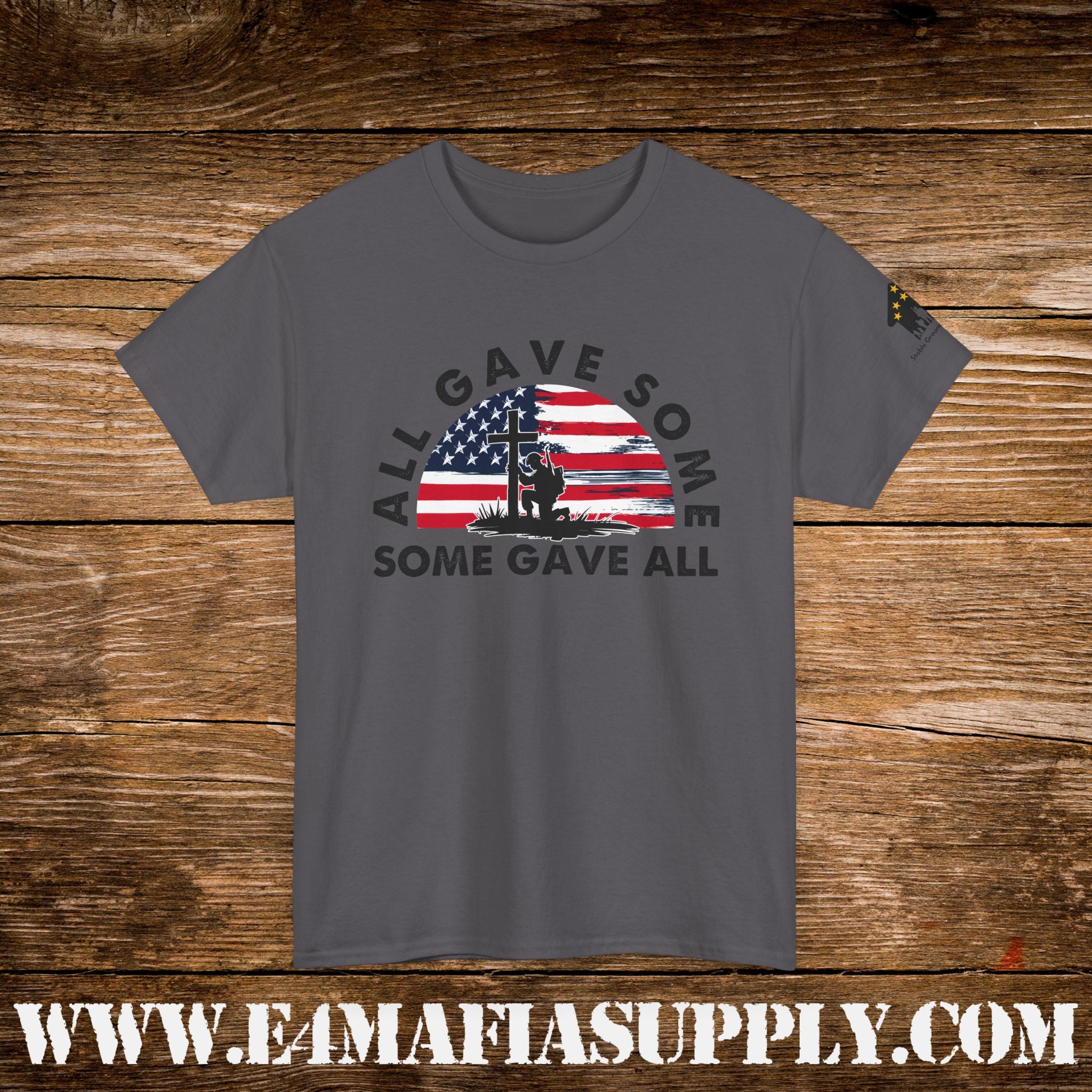 “All Gave Some, Some Gave All” – Soldier Silhouette American Flag Memorial T-Shirt