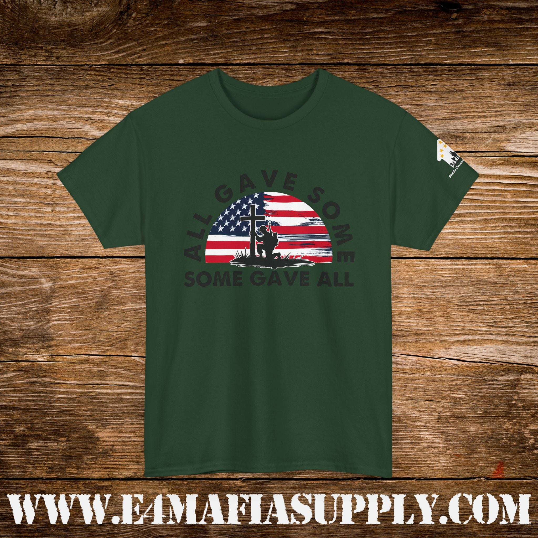 “All Gave Some, Some Gave All” – Soldier Silhouette American Flag Memorial T-Shirt