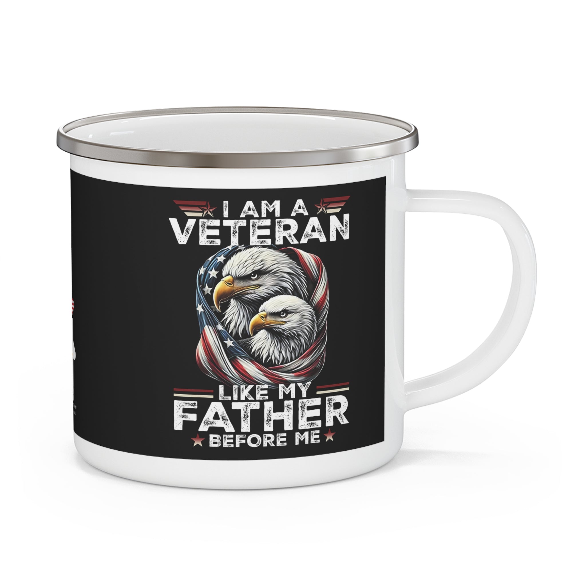 Like My Father Before Me | Proud Veteran Eagle Enamel Coffee Mug