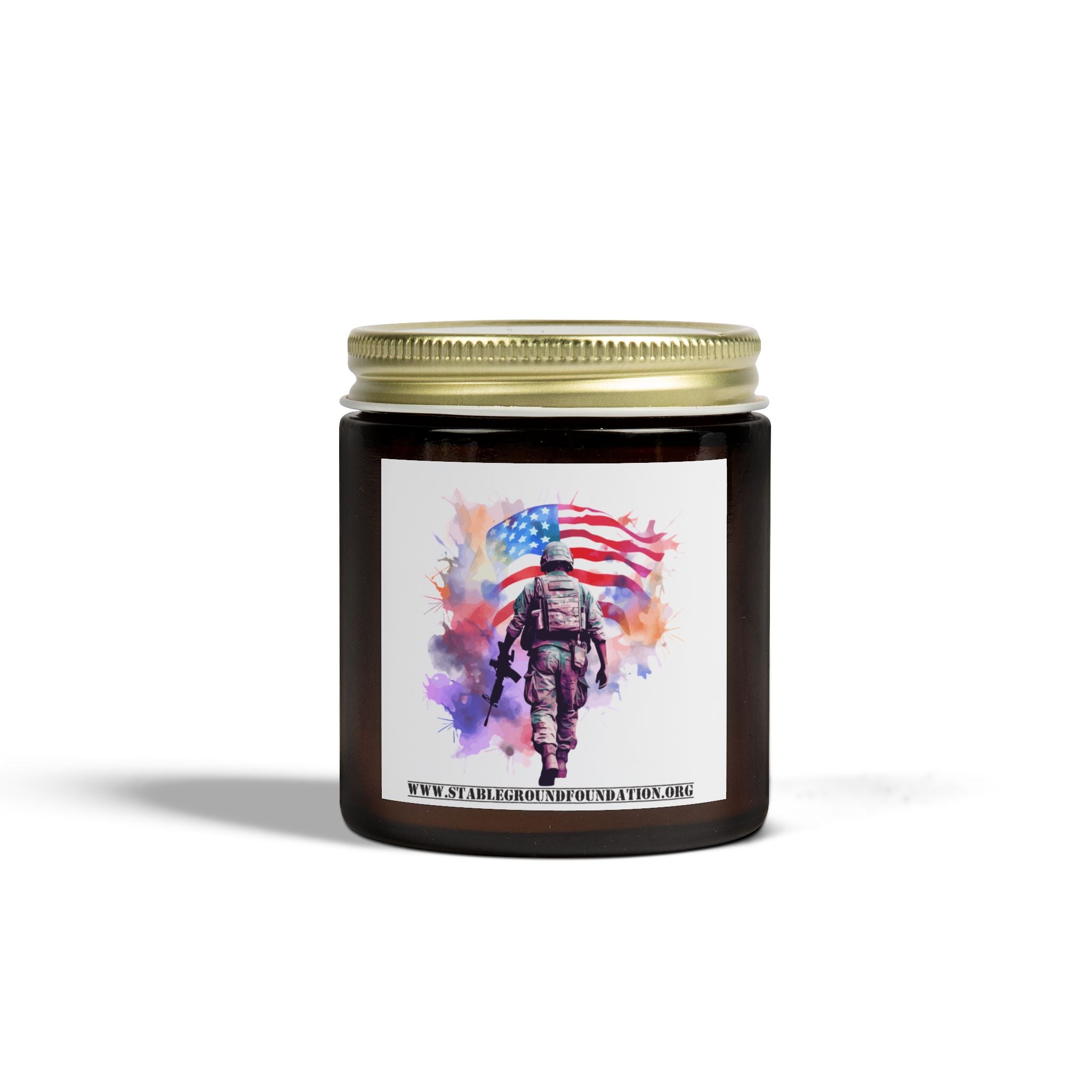 Watercolor Soldier Candle – Honor, Courage, and Freedom in Every Flame