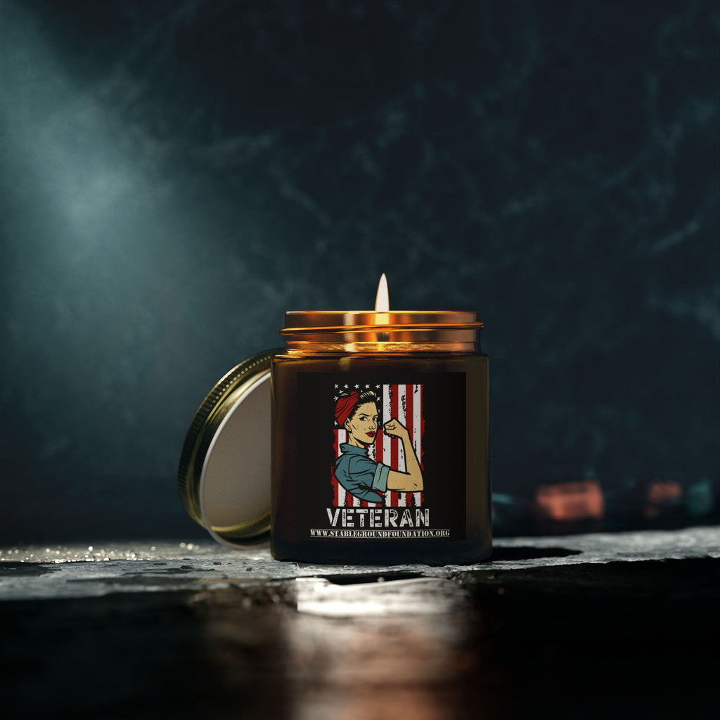 Female Veteran Candle – Rosie the Riveter Patriotic Tribute Gift
