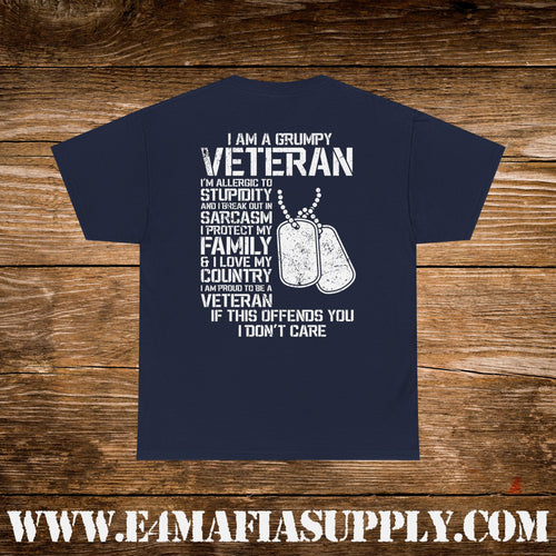 "I Am a Grumpy Veteran": The Bold Statement Tee That Shows Your Unbreakable Commitment