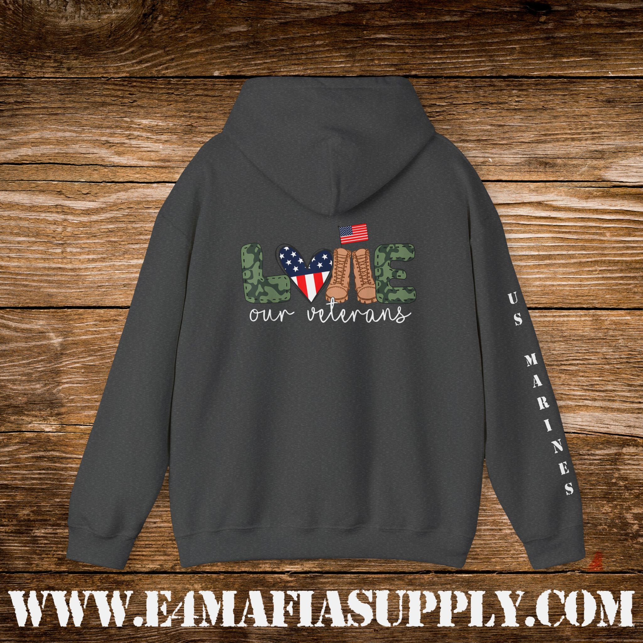 Love Our Veterans US Marines Hoodie