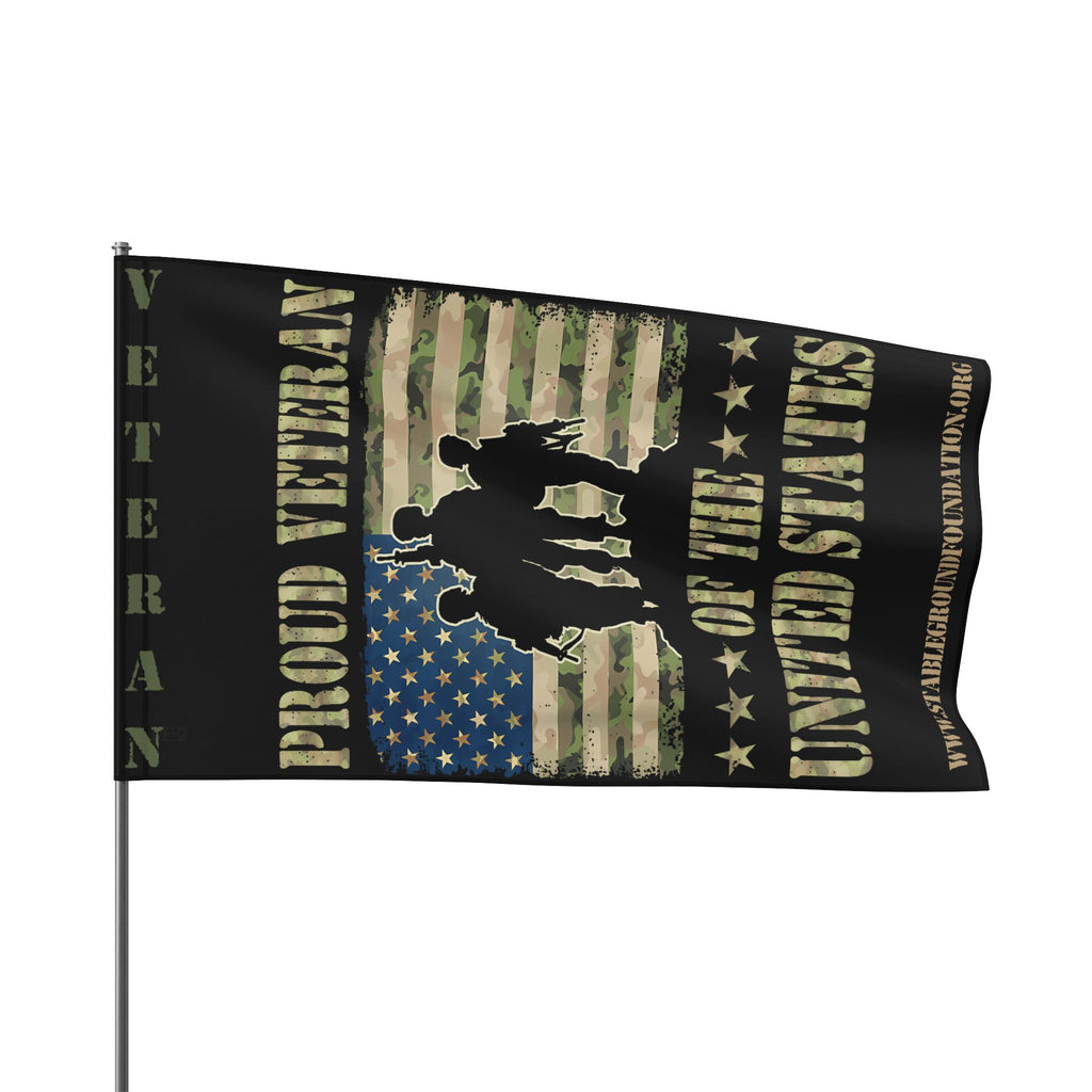 Proud Veteran of the United States — Camouflage American Flag Honoring Service