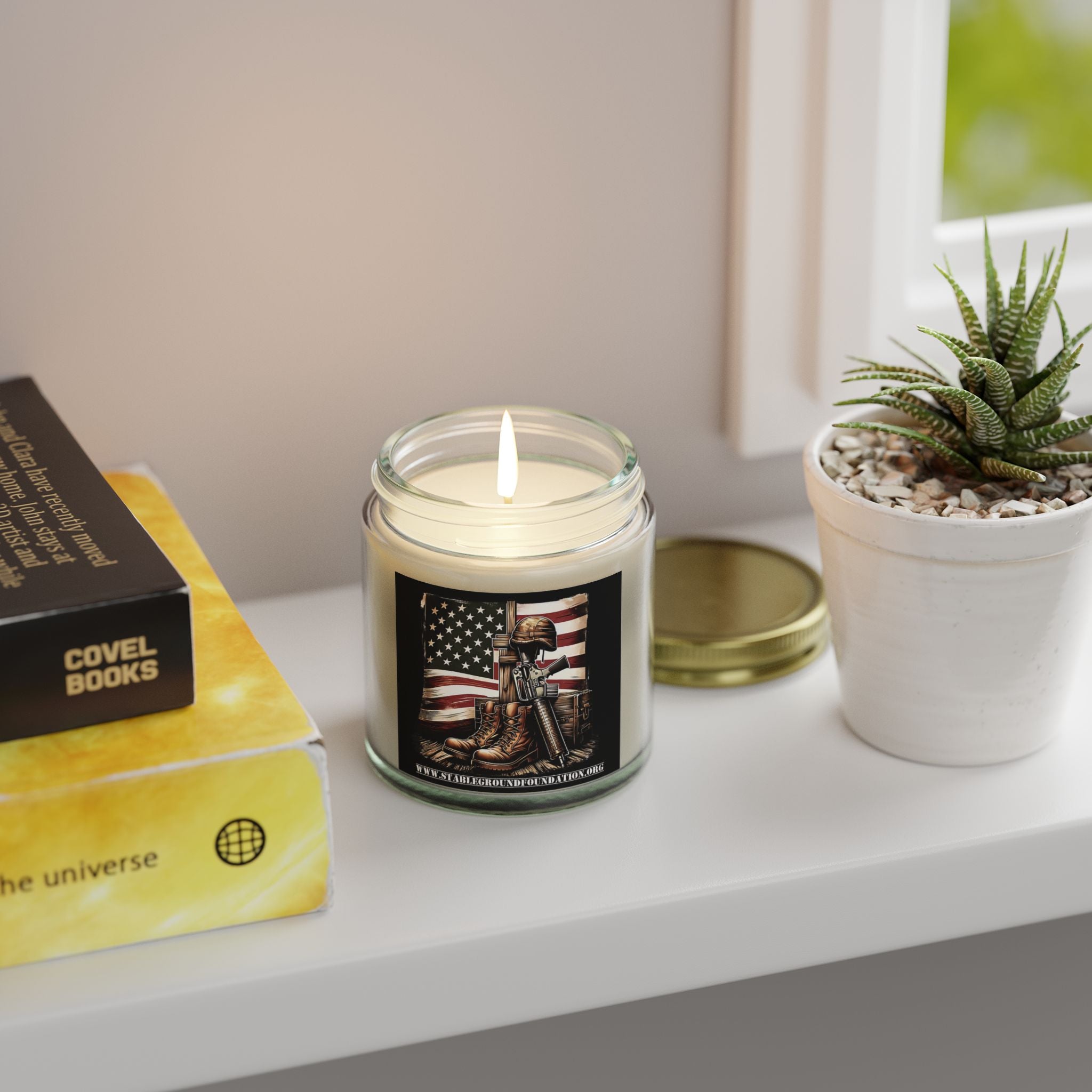 Battlefield Honor Candle – Soldier and Flag Memorial Tribute