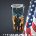 Land of the Free — Patriotic Soldier Tumbler That Honors the Brave