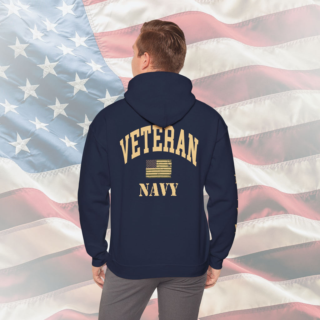 “Navy Veteran Flag” Military Pride Hoodie