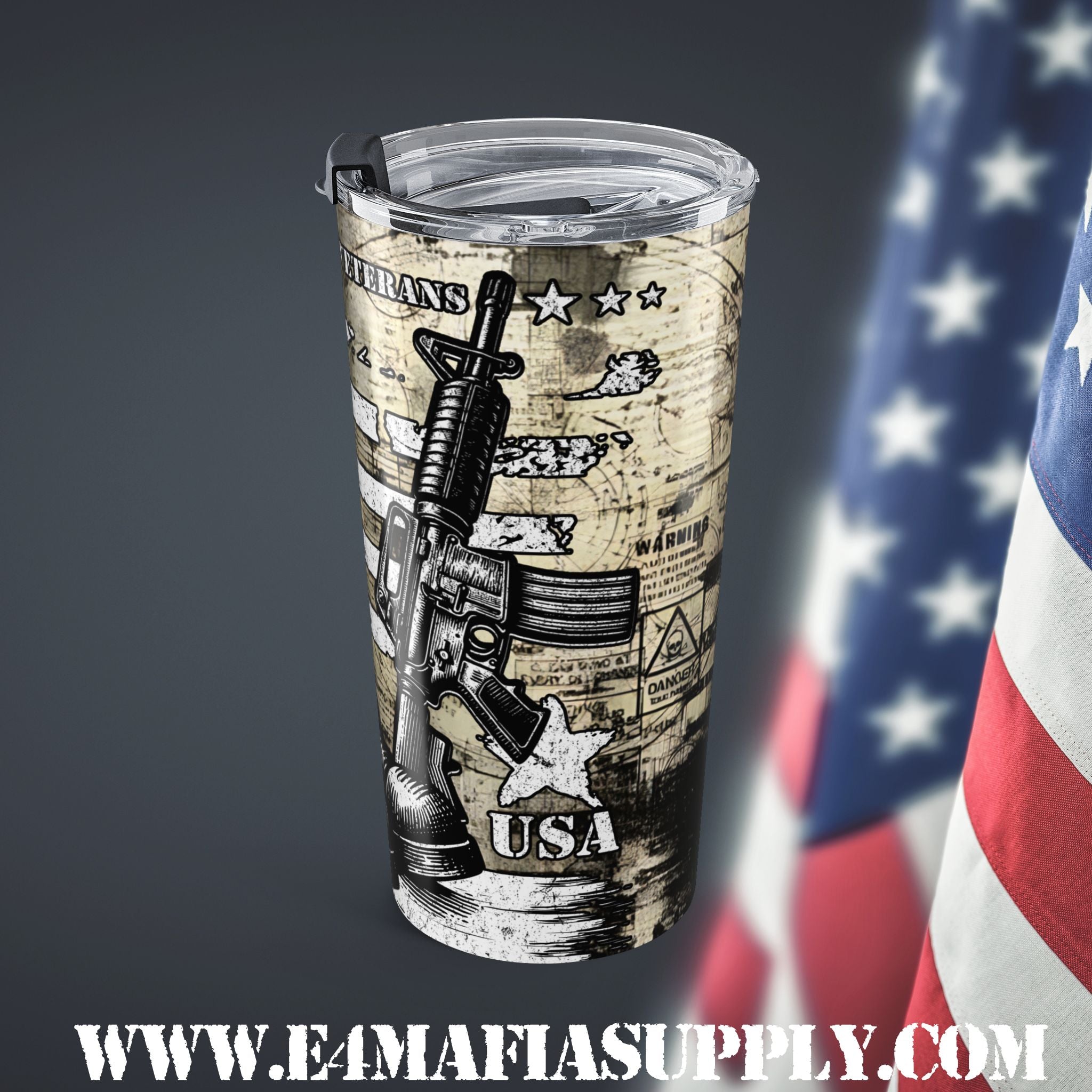 Never Forgotten — American Veteran Tumbler Honoring the Fallen and the Brave
